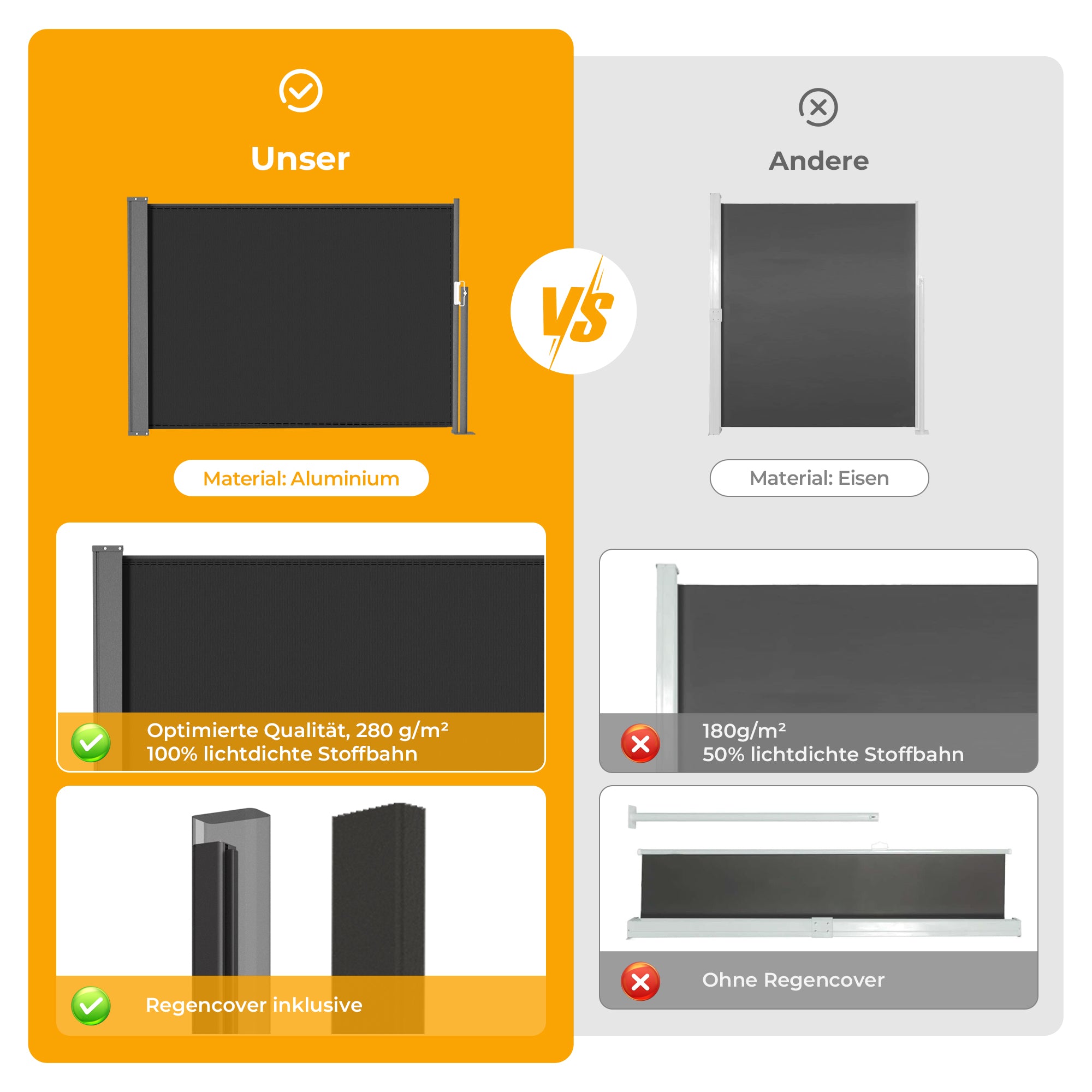 Ausziehbar Seitenmarkise
