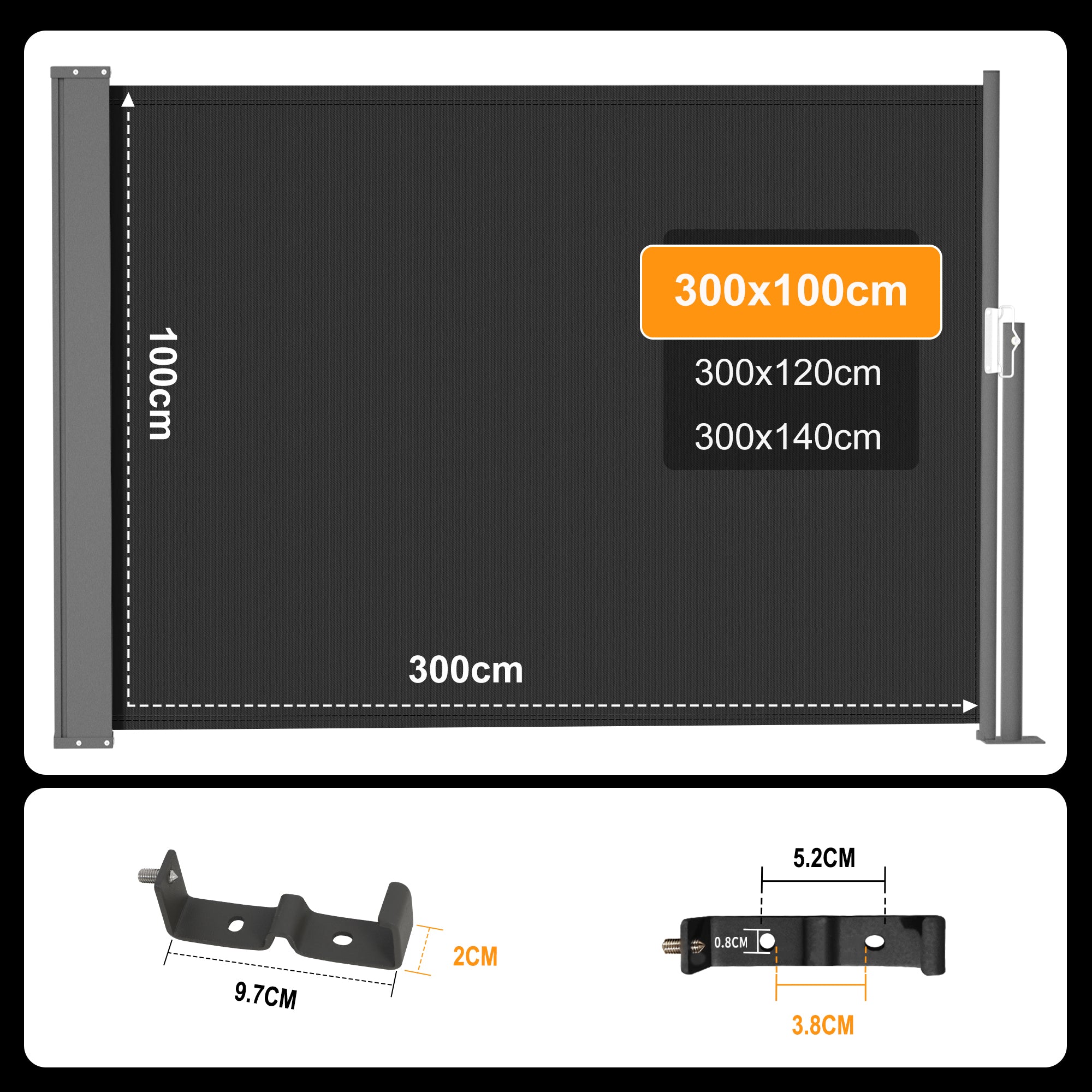 Ausziehbar Seitenmarkise