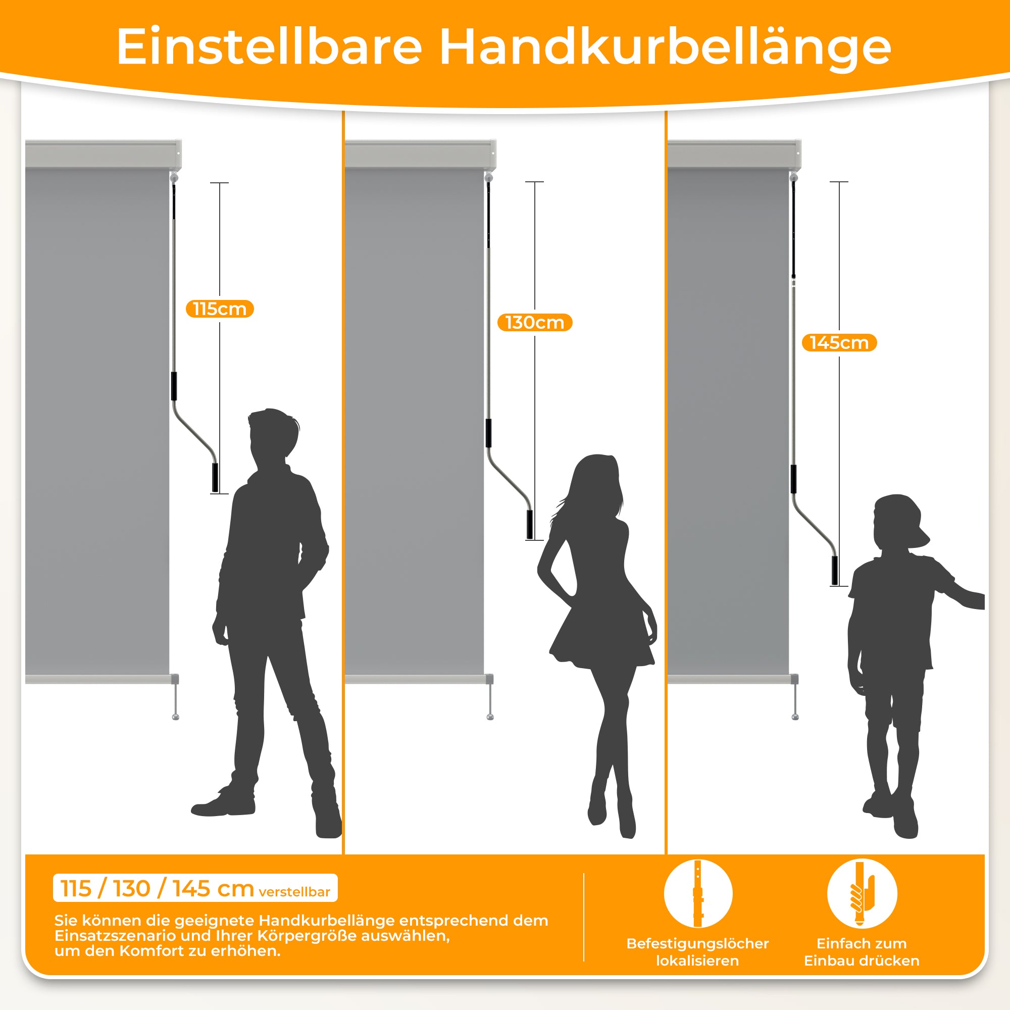 Senkrechtmarkise für den Außenbereich Schnur-Rollo