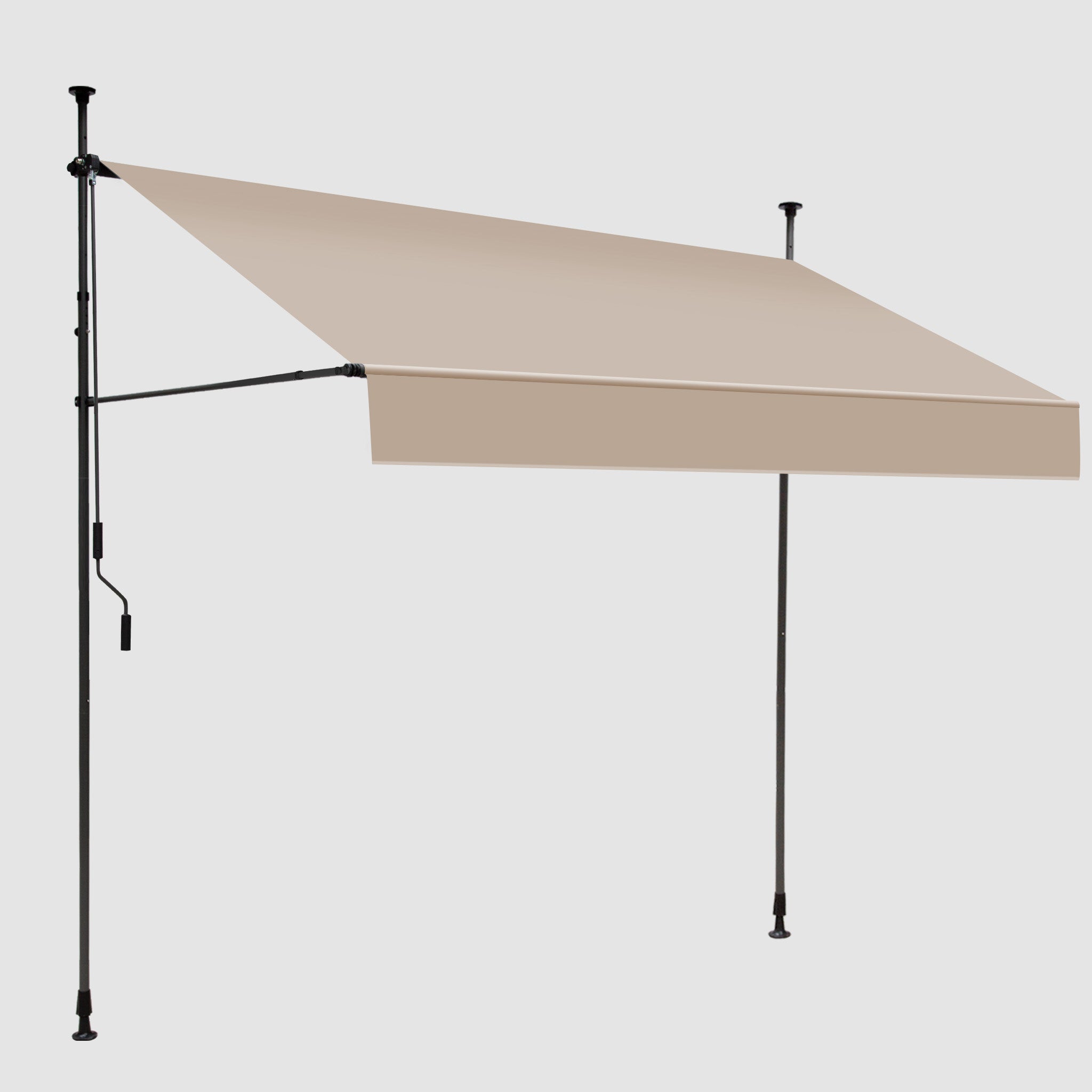 Einziehbare Klemmmarkise für Balkon mit Handkurbel manuell