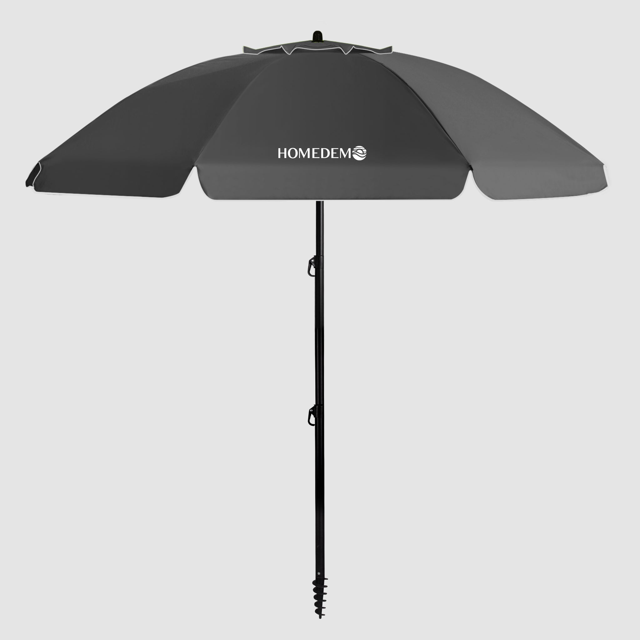 Black coloured high quality sturdy front unfolding foldable beach umbrella