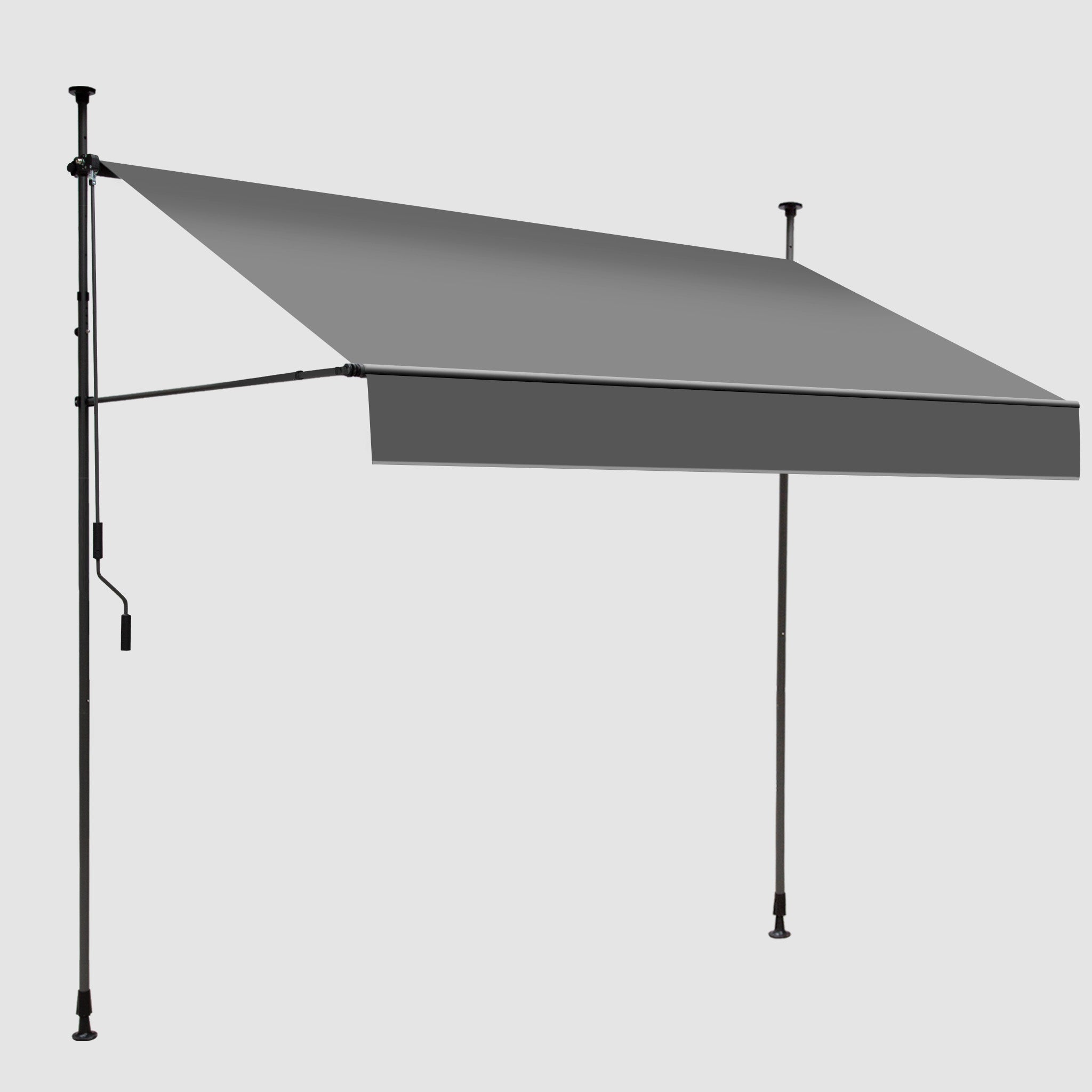 Einziehbare Klemmmarkise für Balkon mit Handkurbel manuell