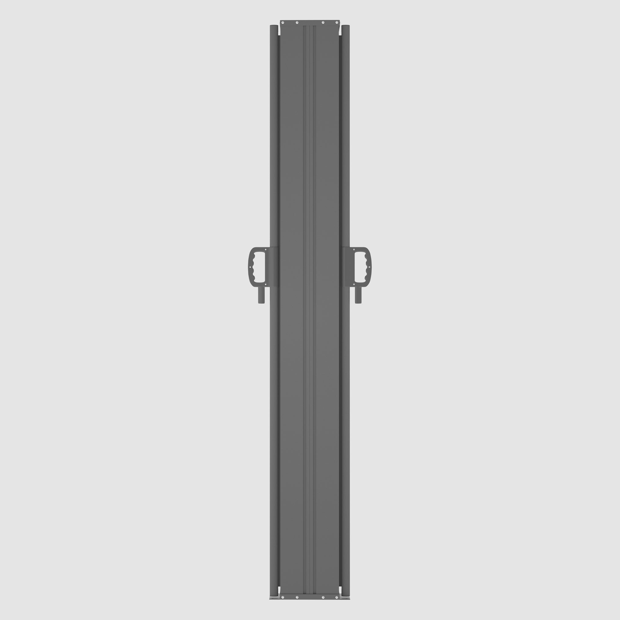 From the front, closed Dark Grey Extendible Double Side Pull Awning