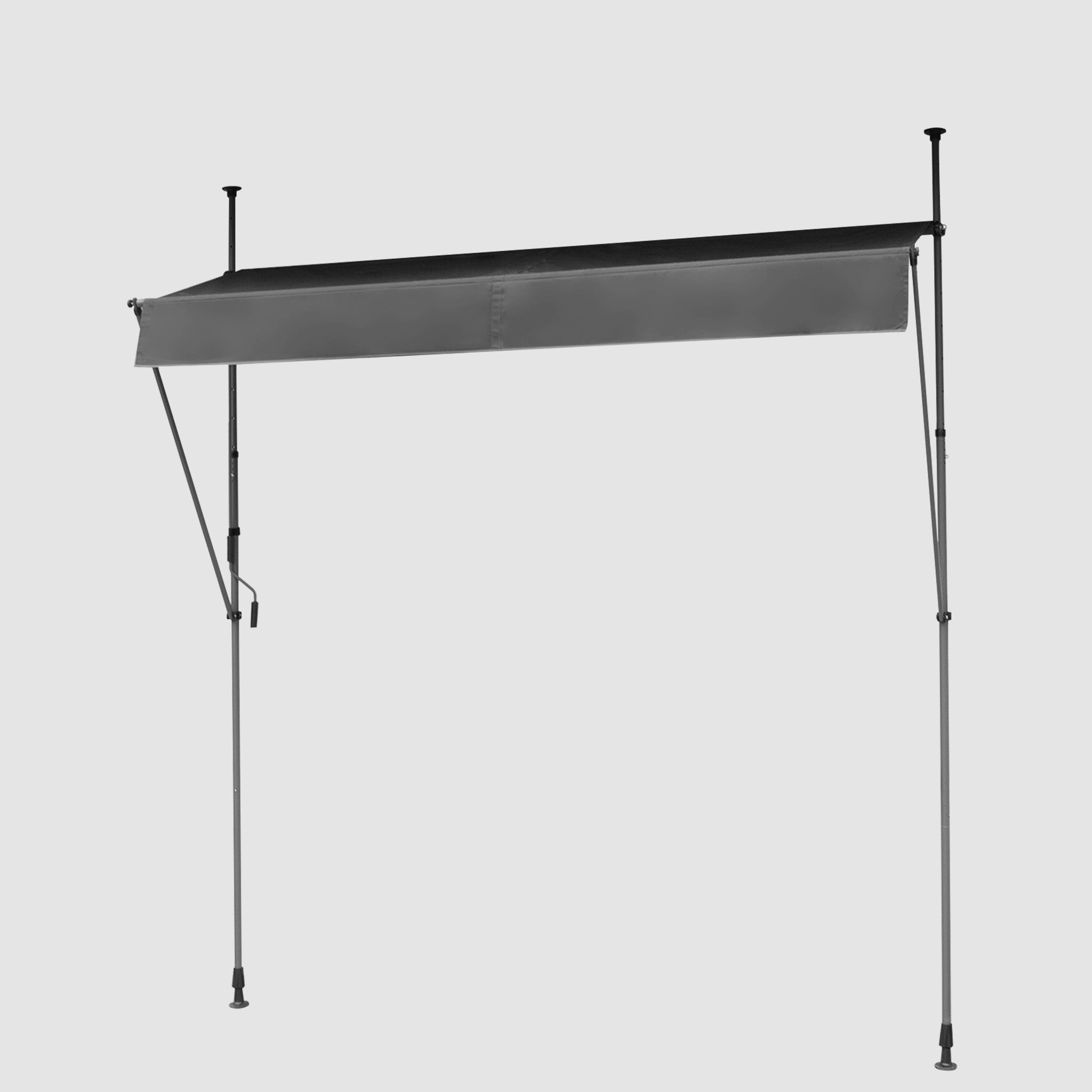 Einziehbare Klemmmarkise für Balkon mit Handkurbel manuell