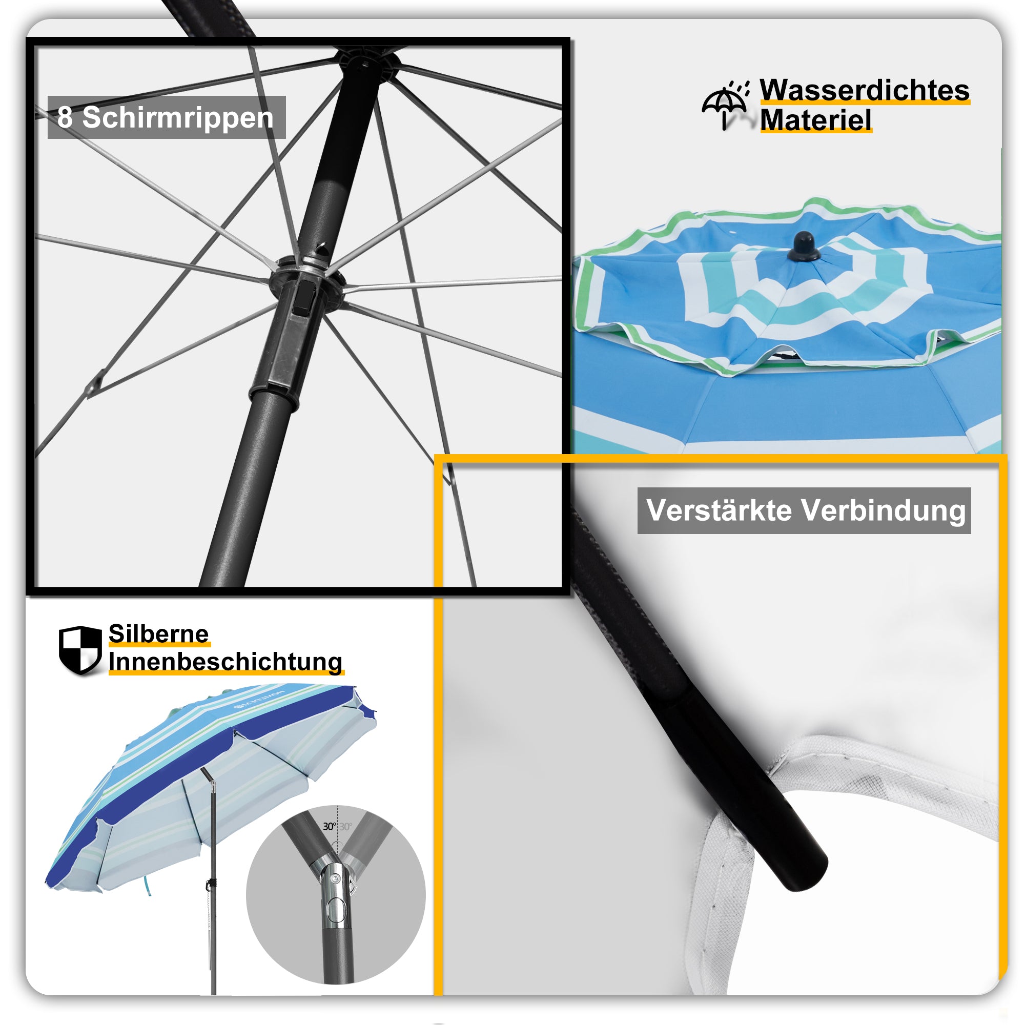 HOMEDEMO Strandschirm für draußen sonnenschirm