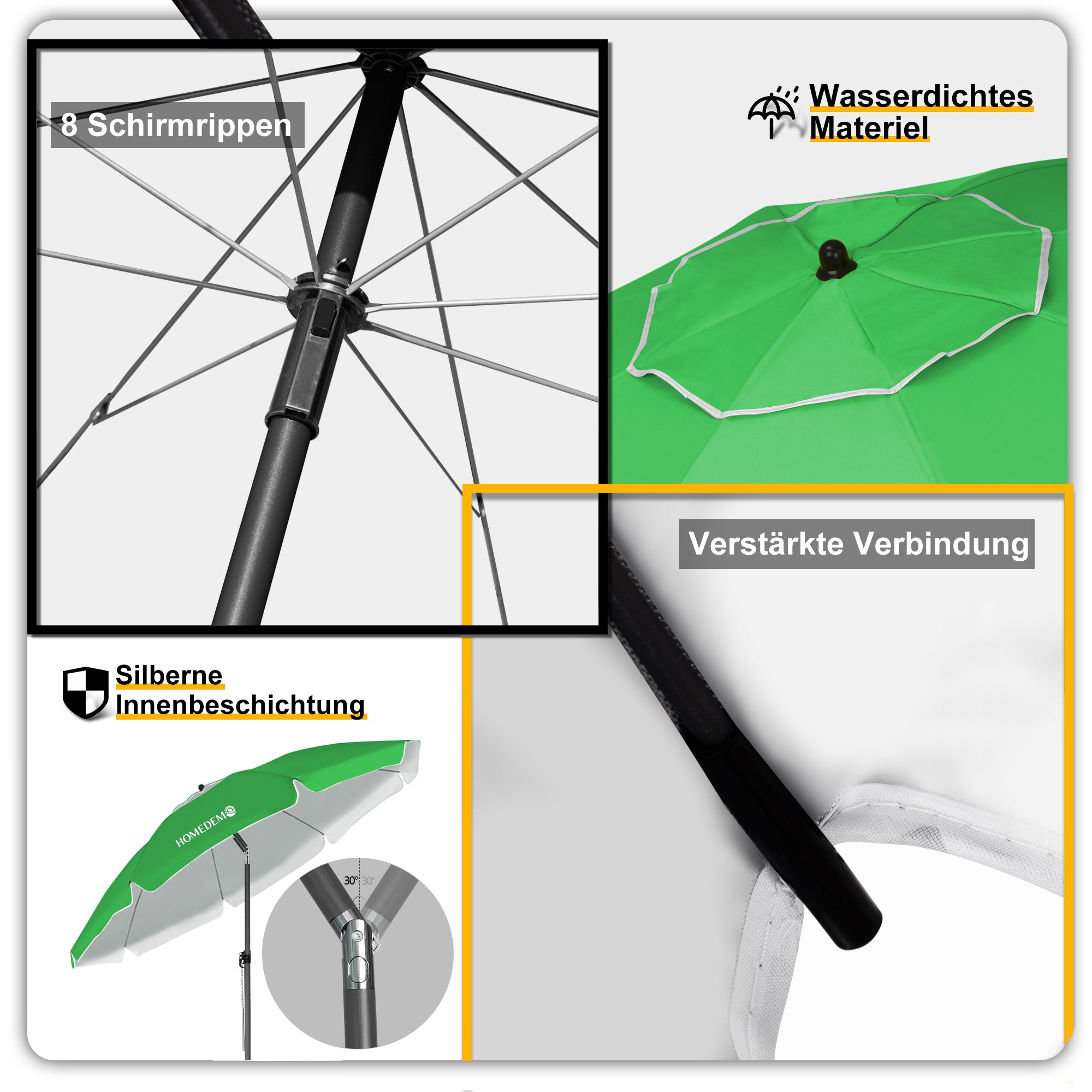 HOMEDEMO Strandschirm für draußen sonnenschirm