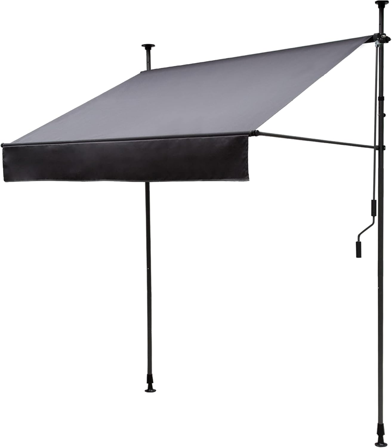 Klemmmarkise für Balkon mit Handkurbel manuell