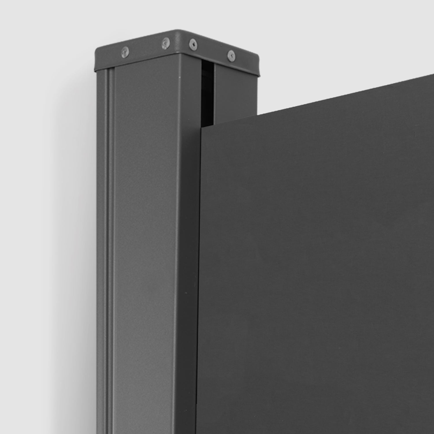 Enlarged view of Black Extendible Side Pull Awning vertical bar