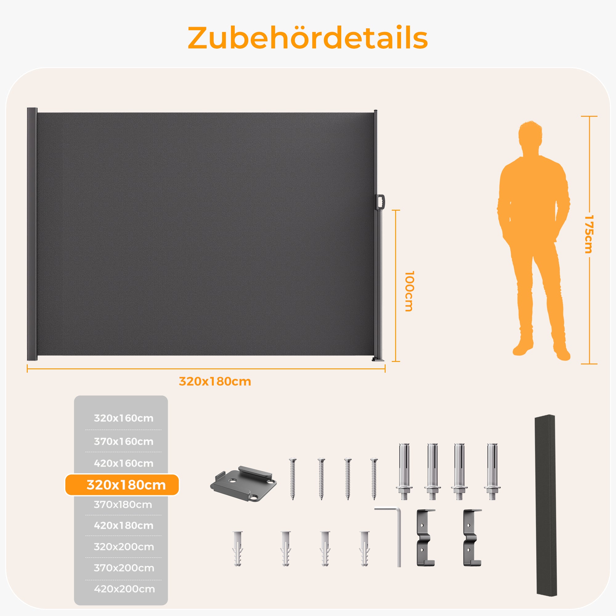 Ausziehbar Seitenmarkise