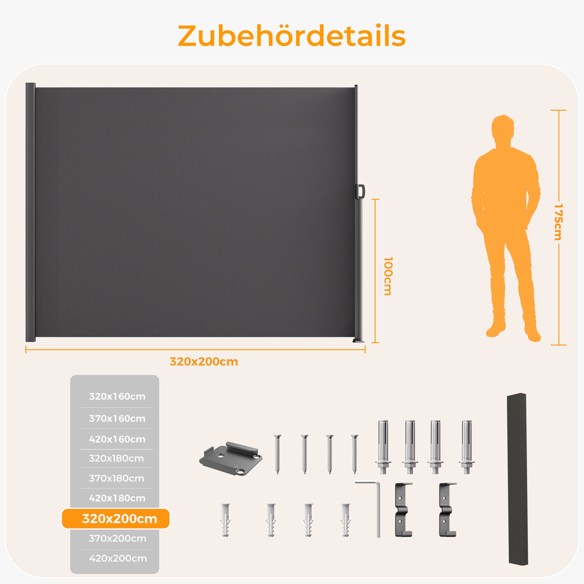 Ausziehbar Seitenmarkise