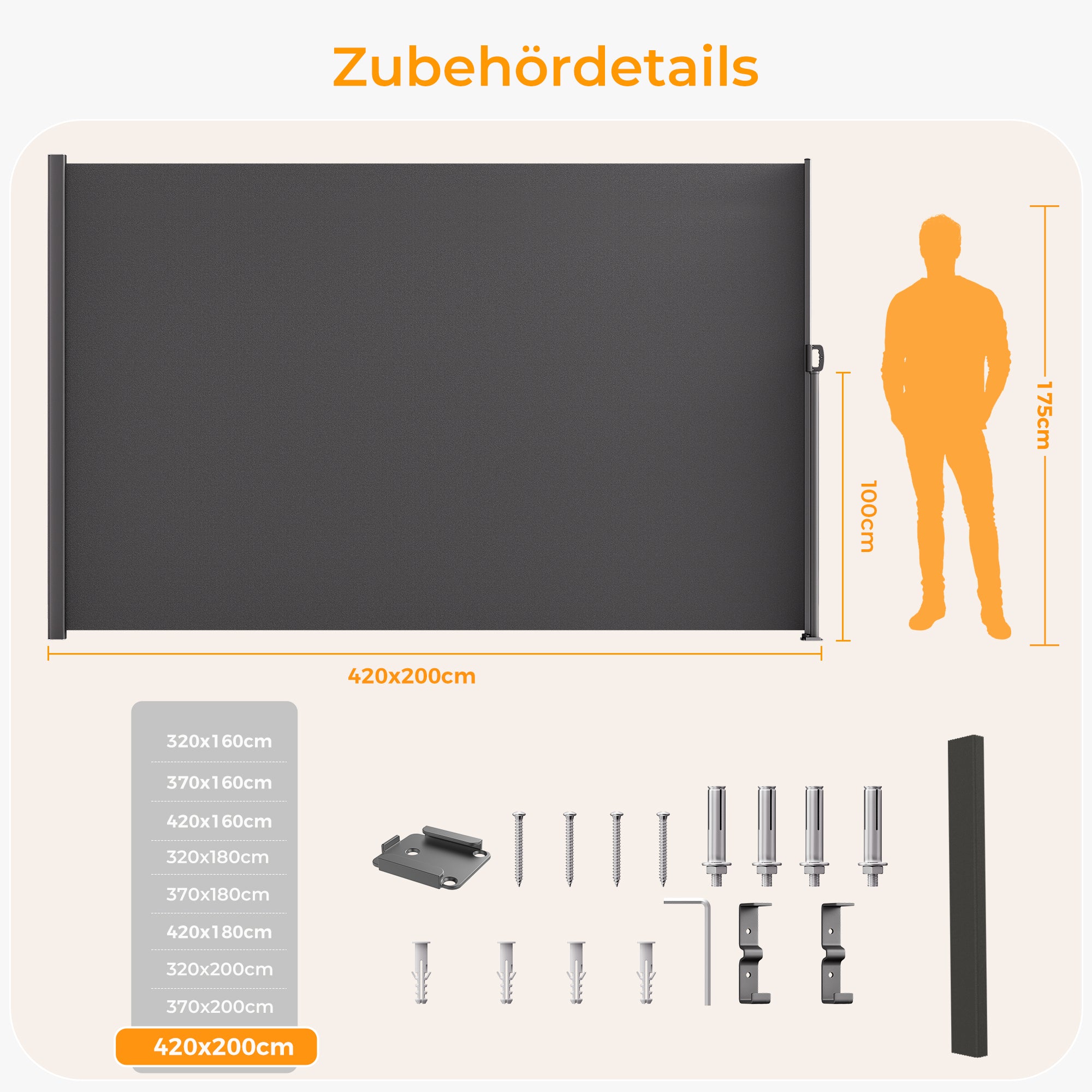 Ausziehbar Seitenmarkise