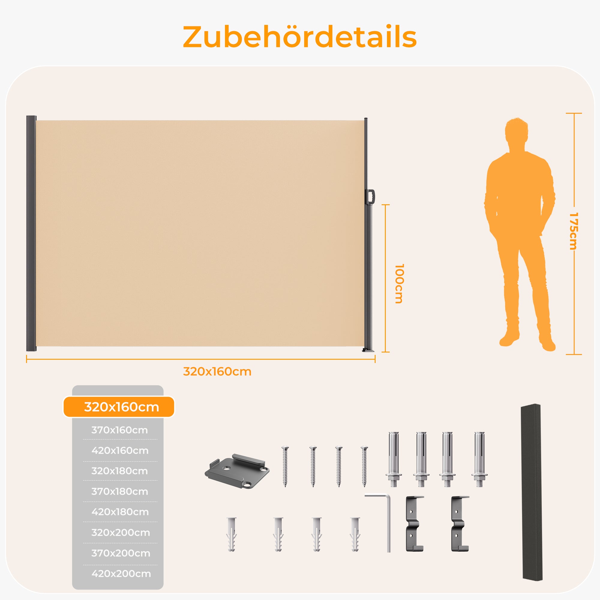 Ausziehbar Seitenmarkise