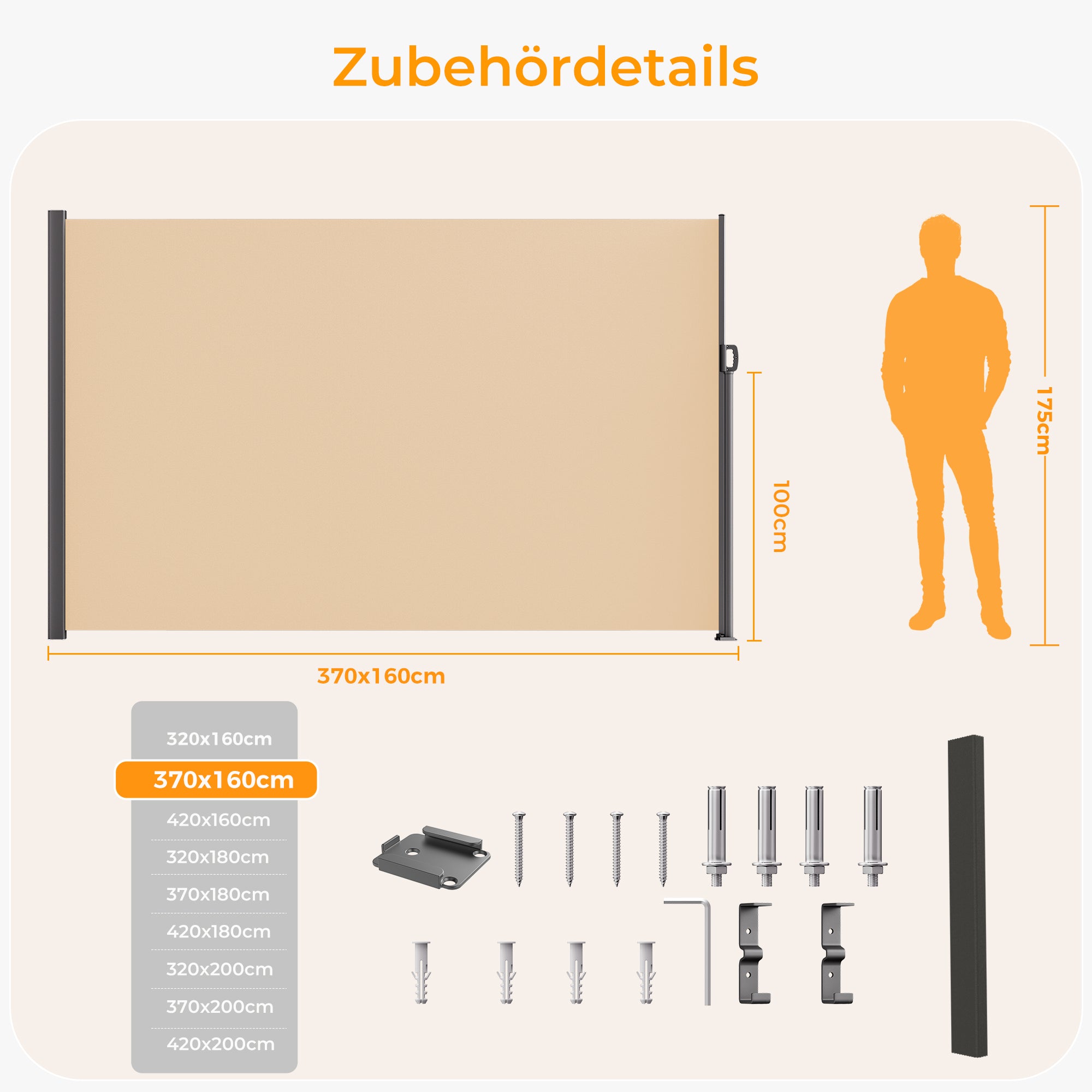 Ausziehbar Seitenmarkise