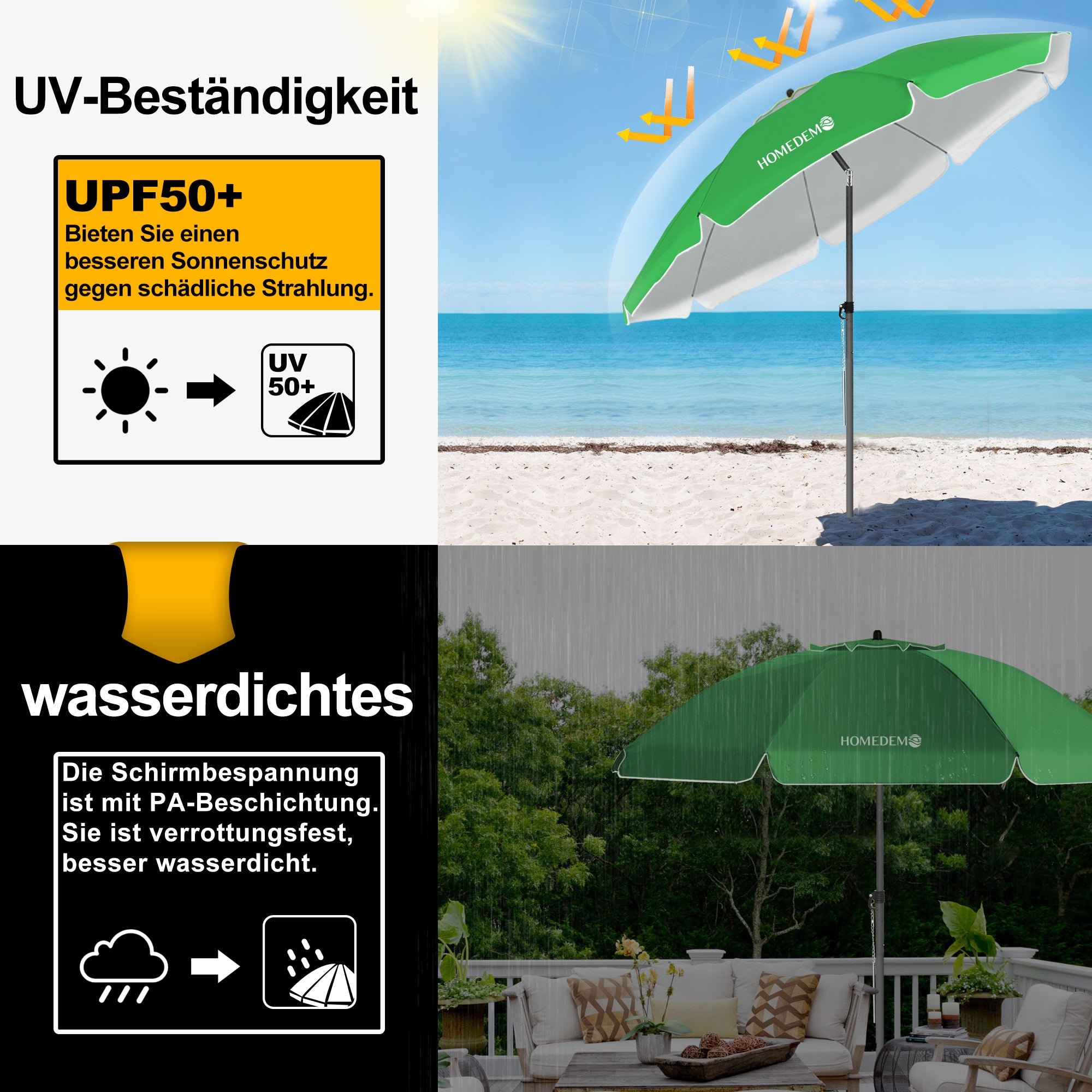 HOMEDEMO Strandschirm für draußen sonnenschirm