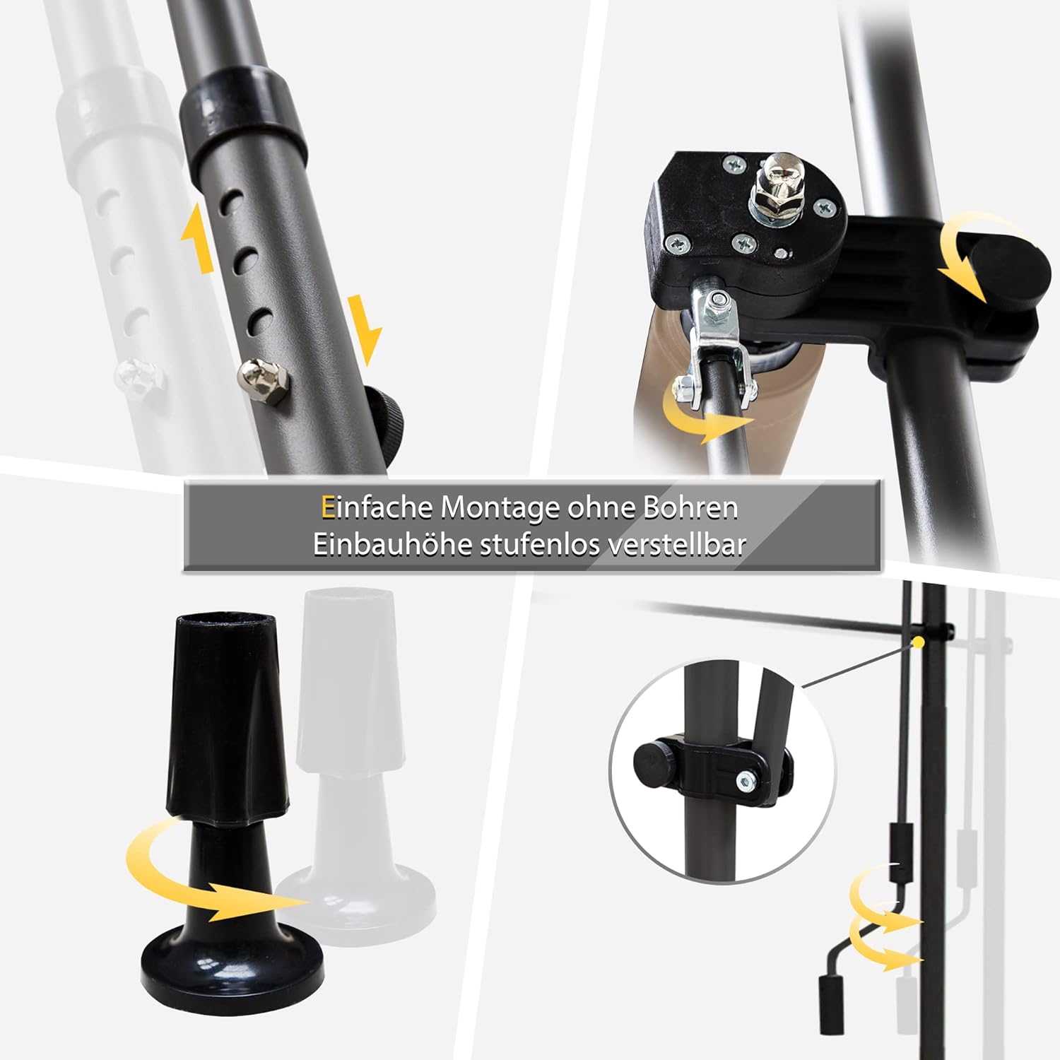 Klemmmarkise für Balkon mit Handkurbel manuell