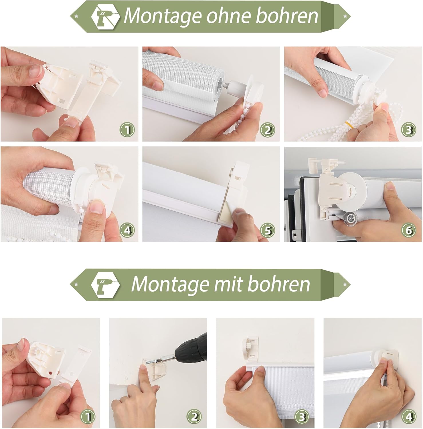 HOMEDEMO Doppelrollo Klemmfix