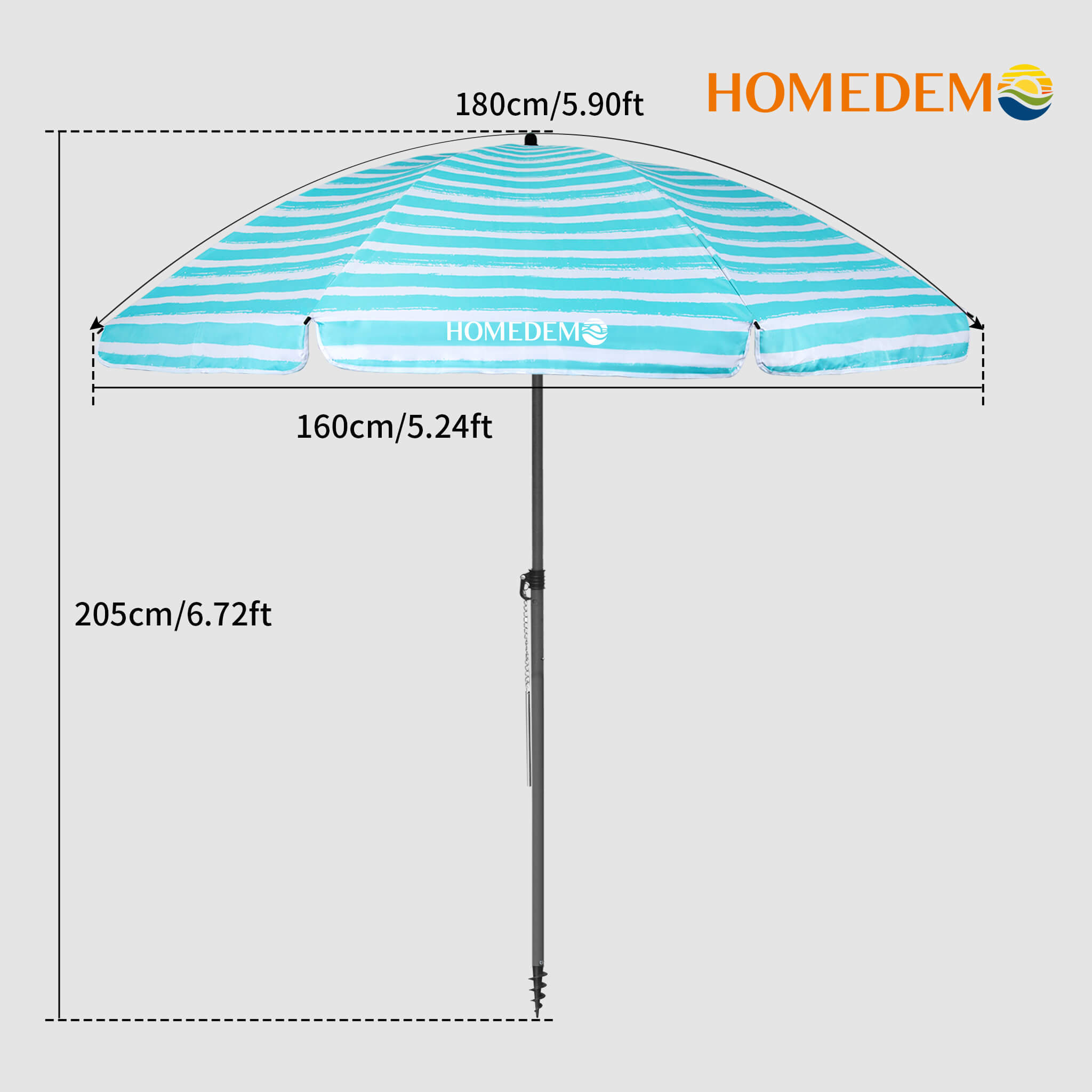 HOMEDEMO Strandschirm für draußen sonnenschirm