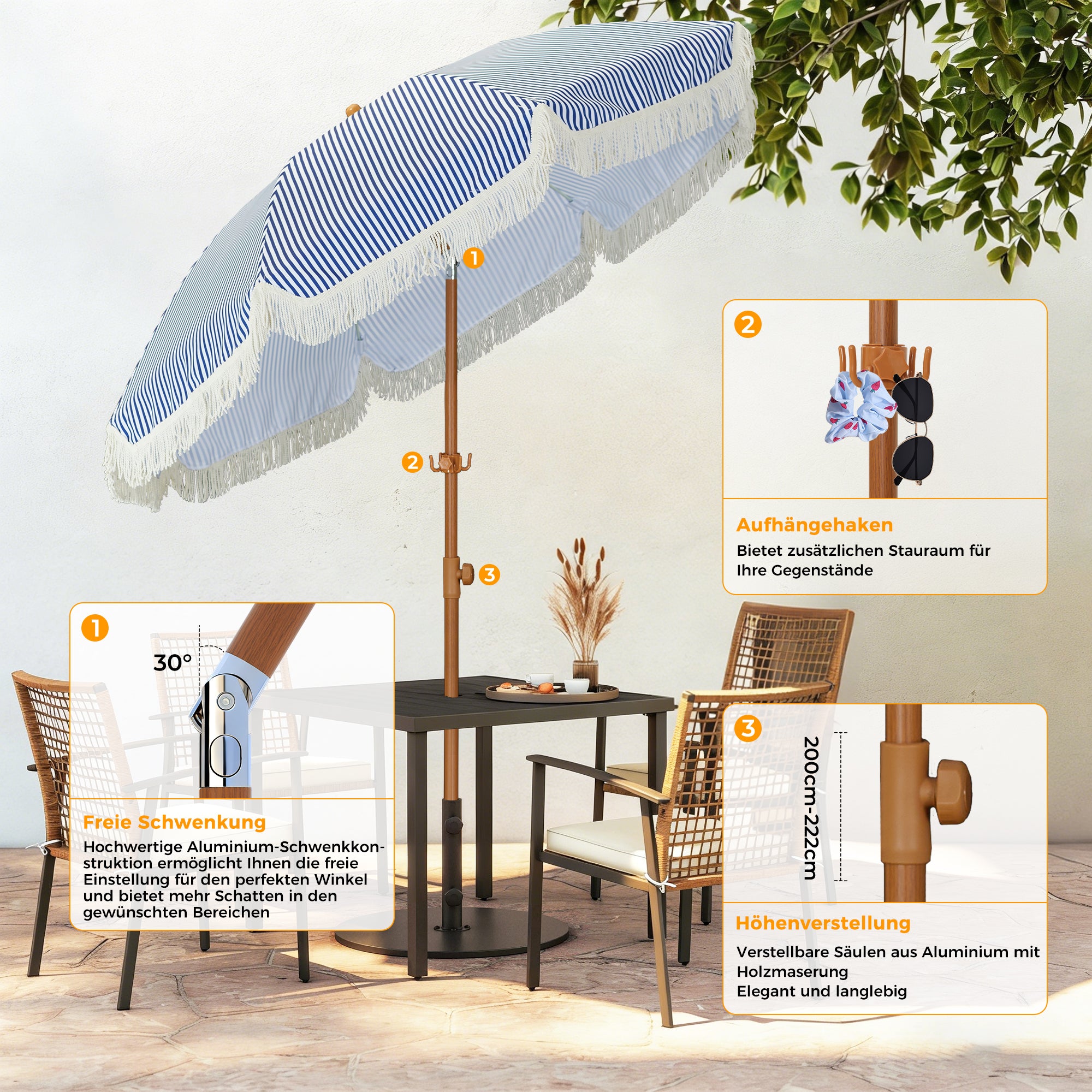 HOMEDEMO Funktioneller Reise Sonnenschirm