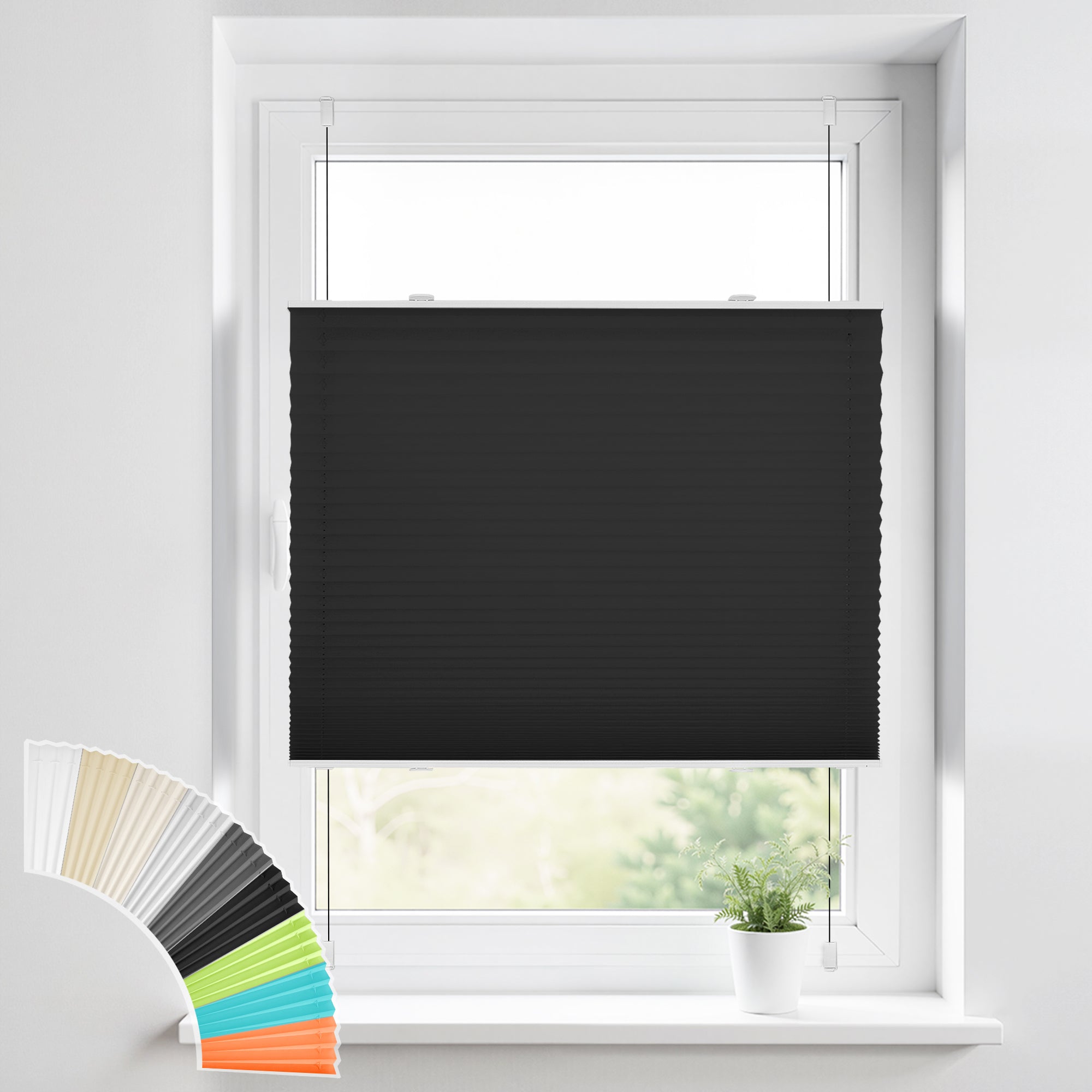 HOMEDEMO Klemmfix Plissee ohne Bohren