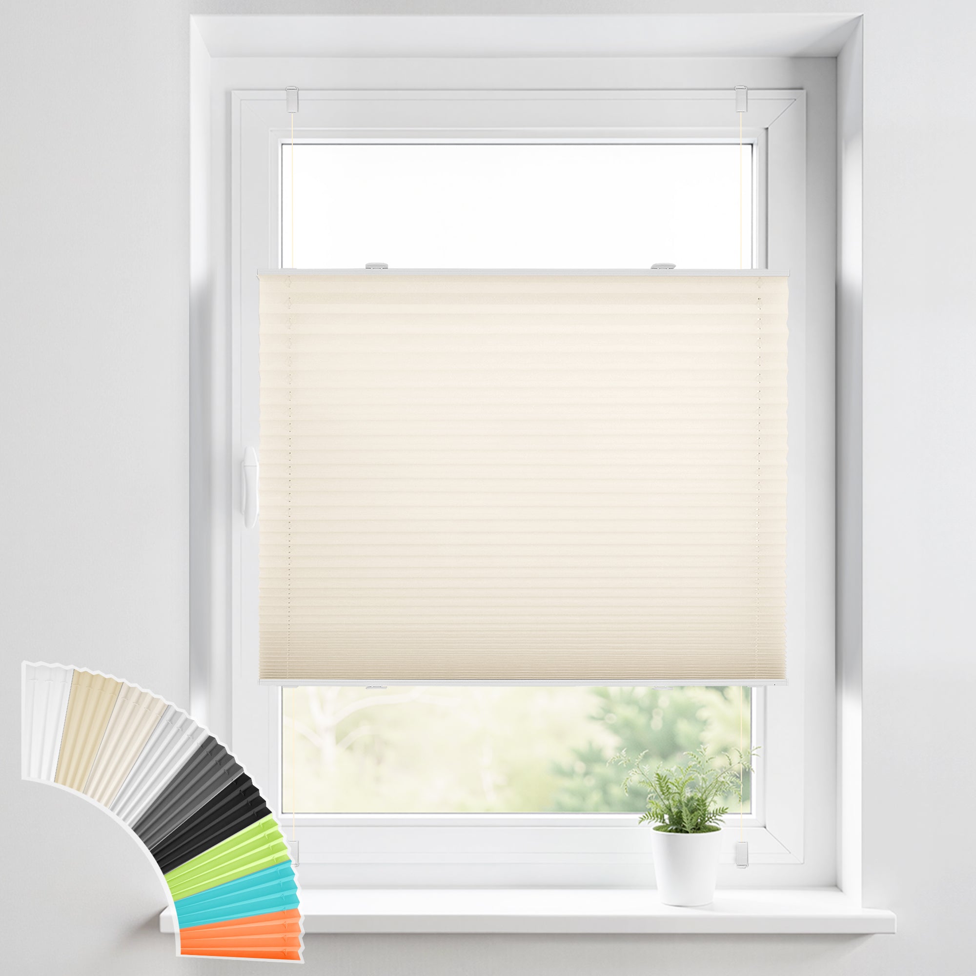 HOMEDEMO Plissee Klemmfix-Beige