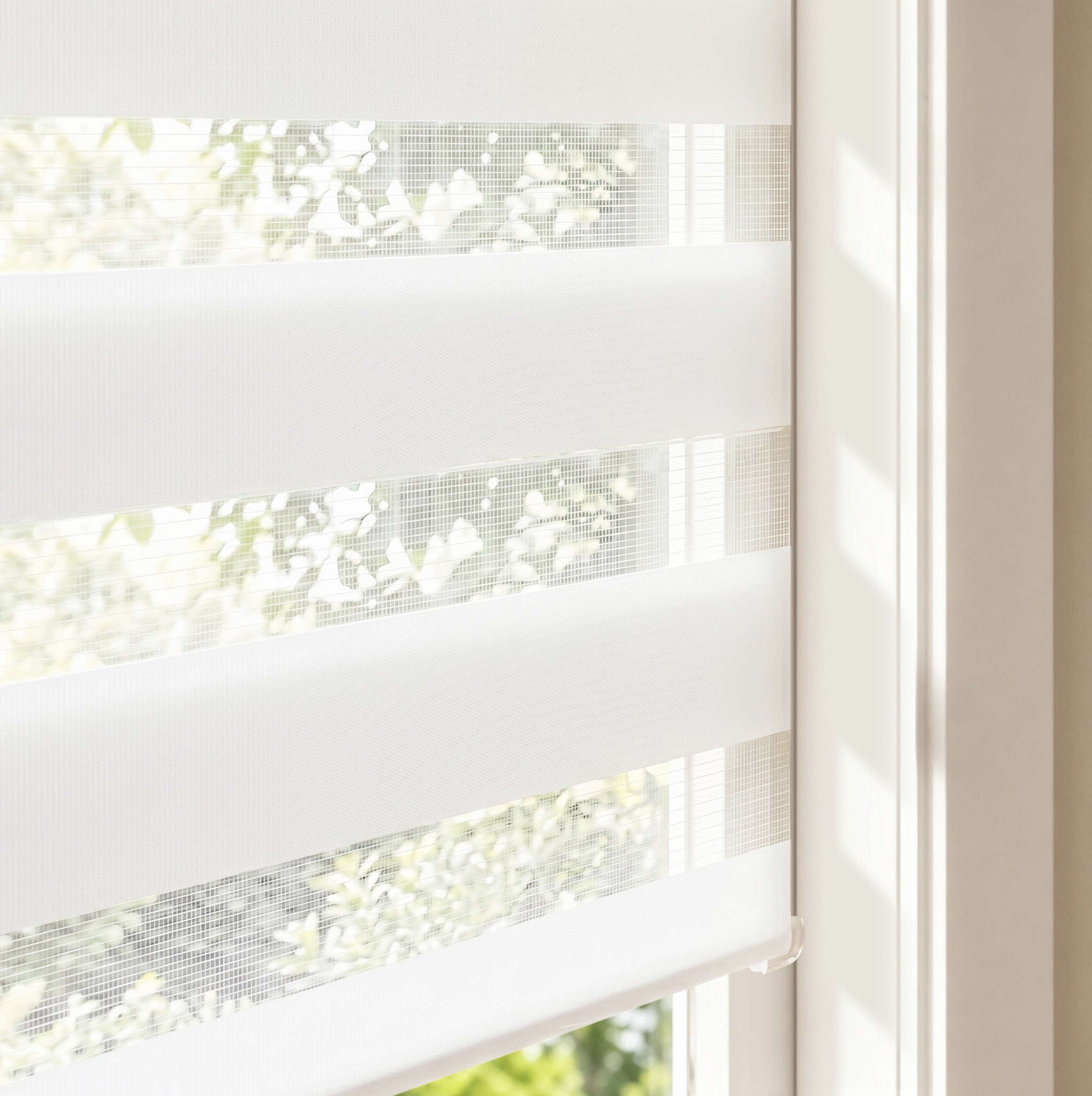 HOMEDEMO Doppelrollo Klemmfix ohne Bohren & mit Bohren, Duo Klemmrollo lichtdurchlässig, Fensterrollo mit Sichtschutz für Fenster und Tür,Weiß,Grau,Weiss-schwarz