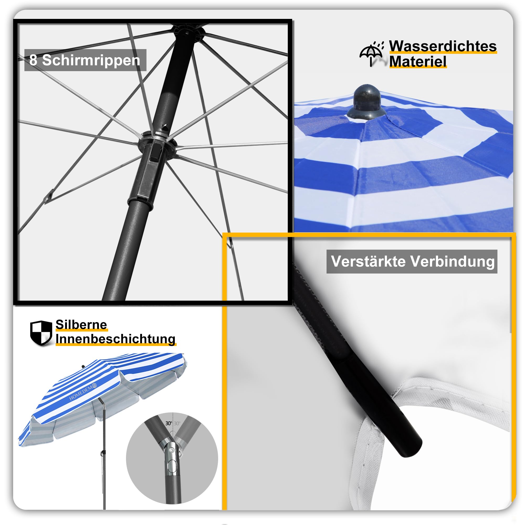 HOMEDEMO Strandschirm für draußen sonnenschirm