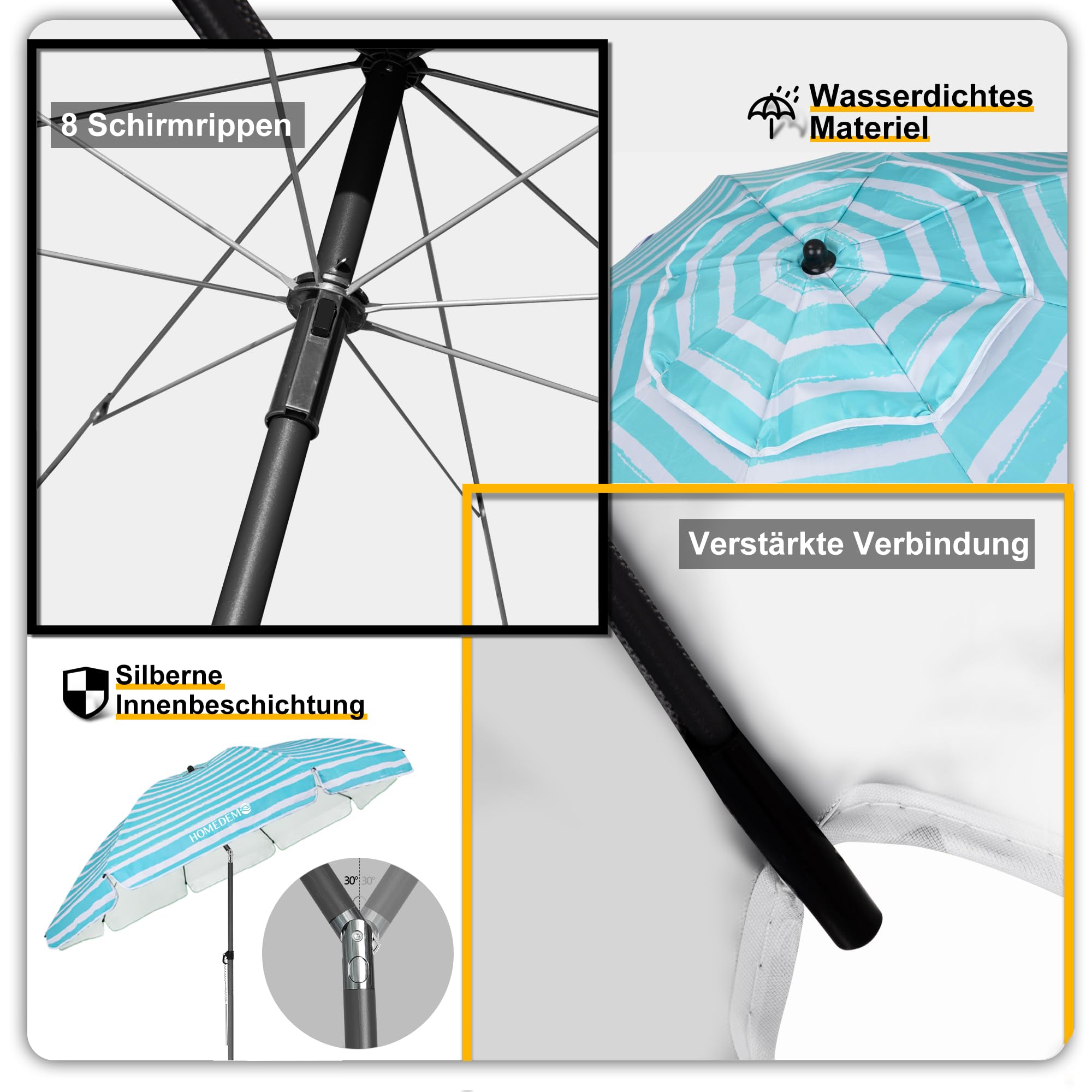 HOMEDEMO Strandschirm für draußen sonnenschirm