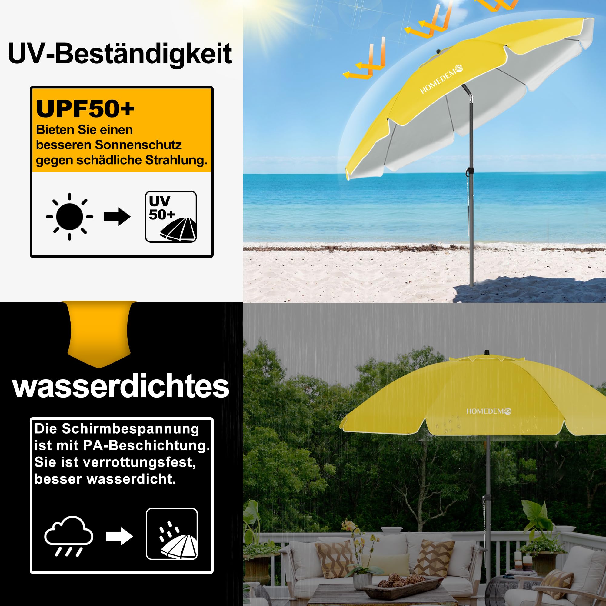 HOMEDEMO Strandschirm für draußen sonnenschirm