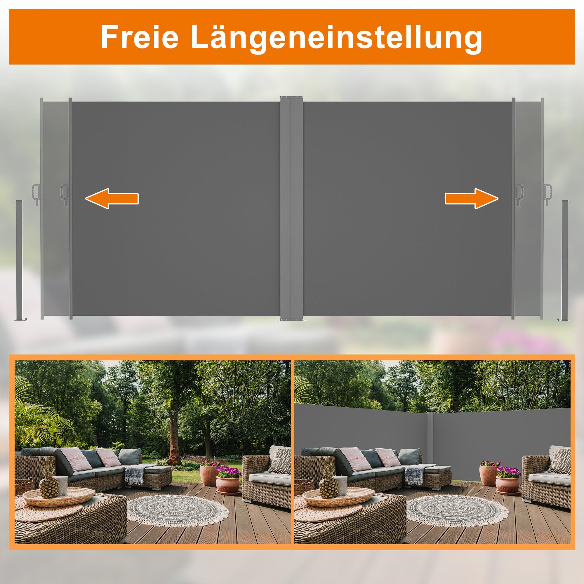 Ausziehbar Doppel Seitenmarkise
