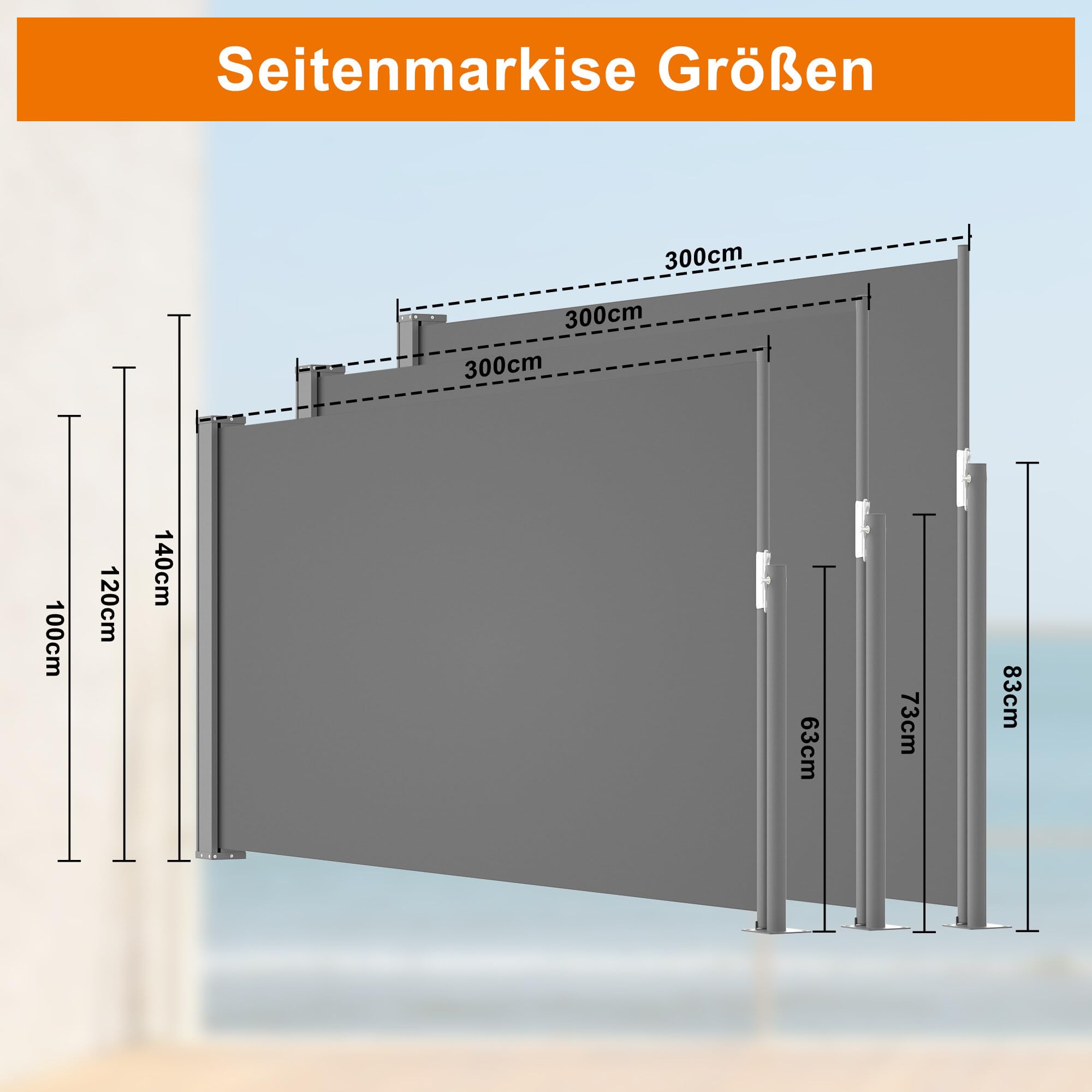 Ausziehbar Seitenmarkise