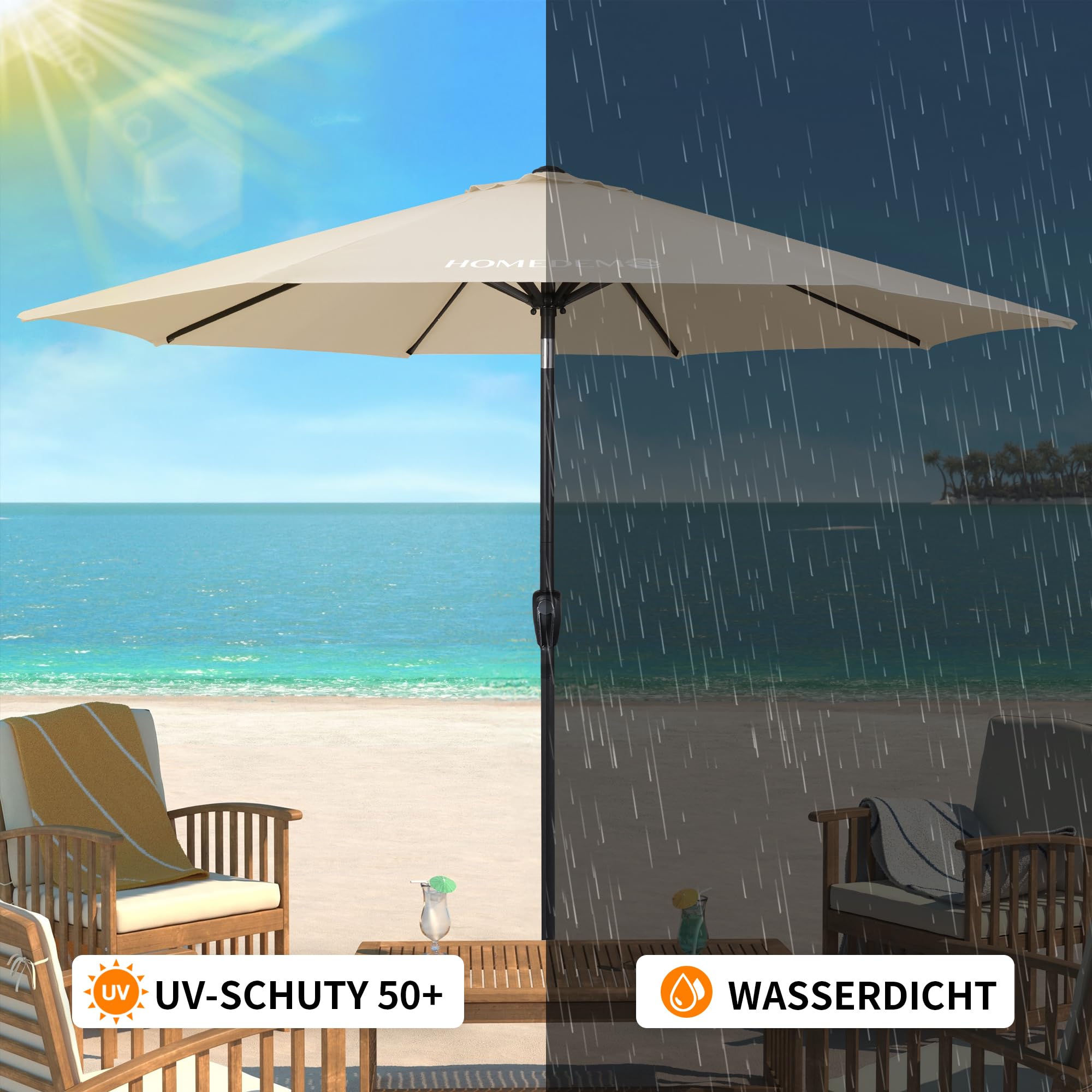 Groß Garten Sonnenschirme zum kurbeln