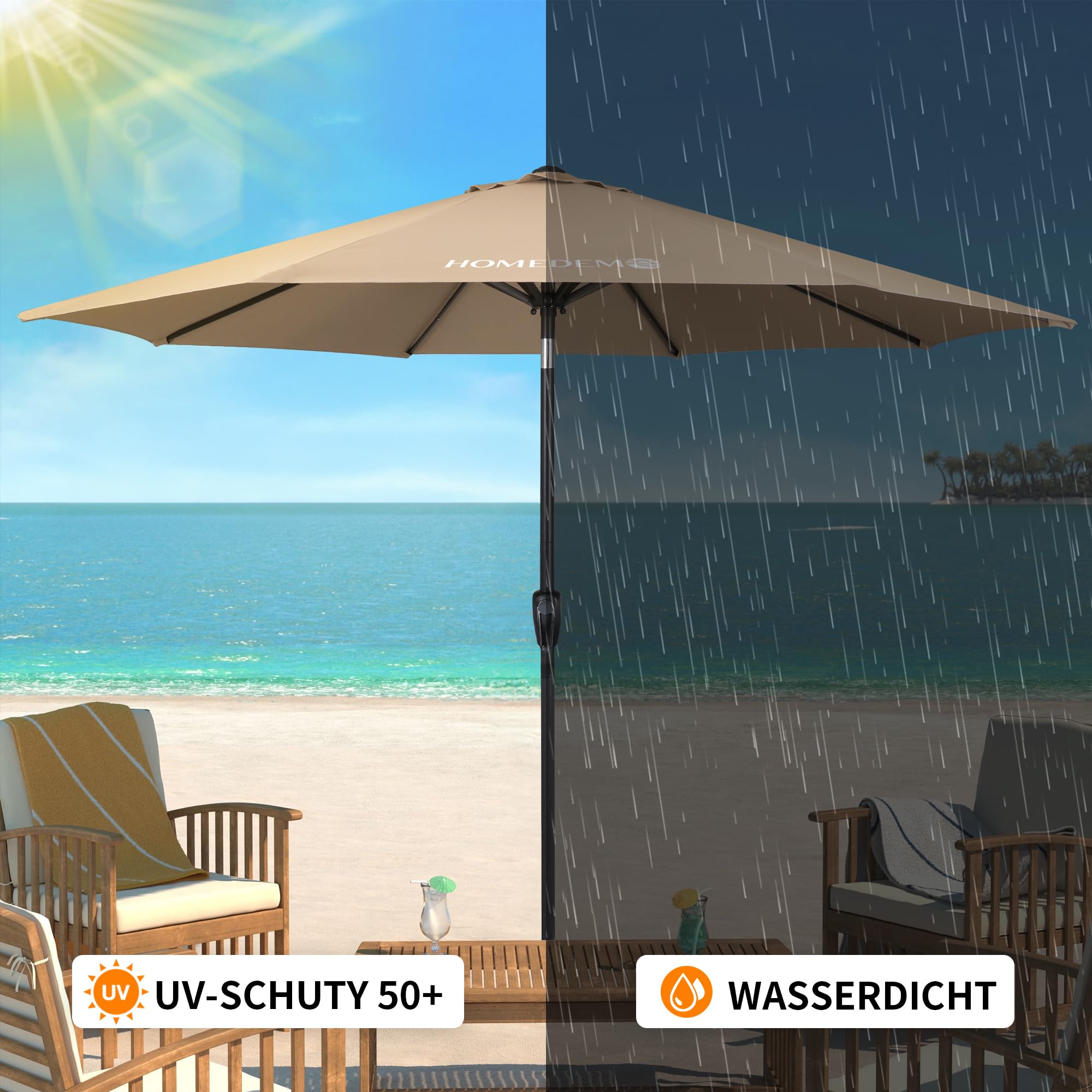 Groß Garten Sonnenschirme zum kurbeln