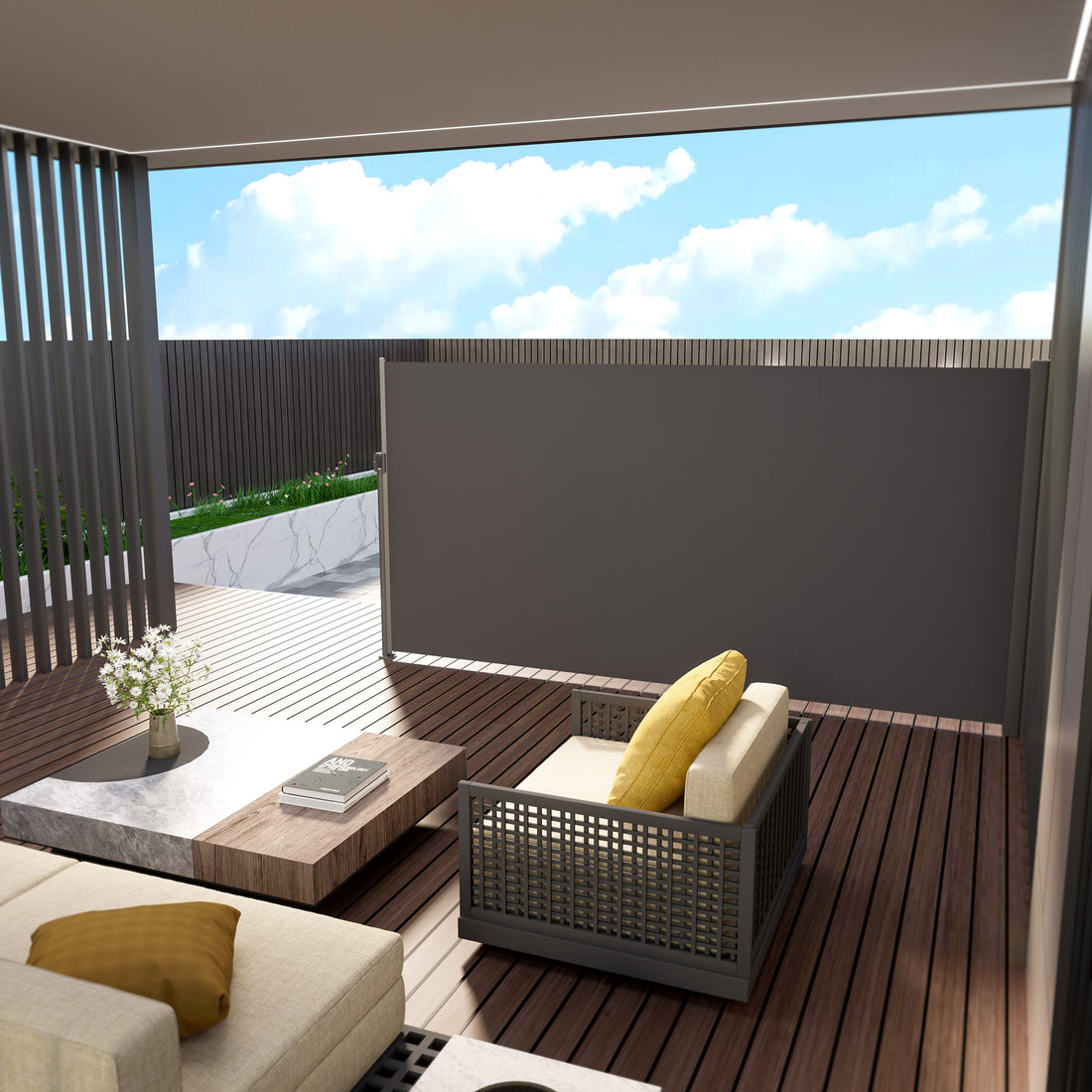 HOMEDEMO Alu-Seitenmarkise ausziehbar