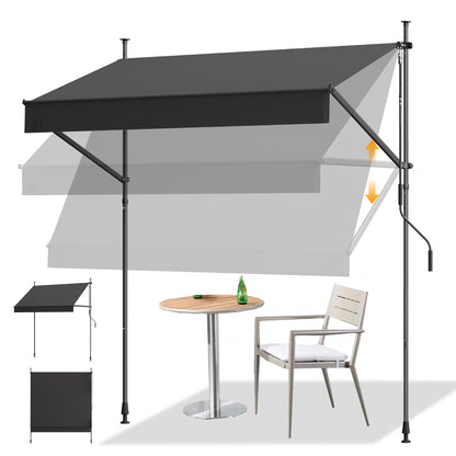 HOMEDEMO Klemmmarkise mit Einstellbare Handkurbel