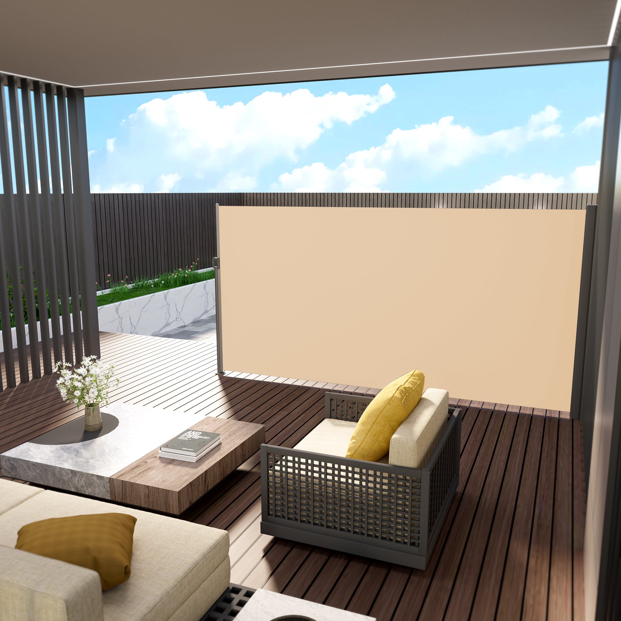 HOMEDEMO Alu-Seitenmarkise ausziehbar