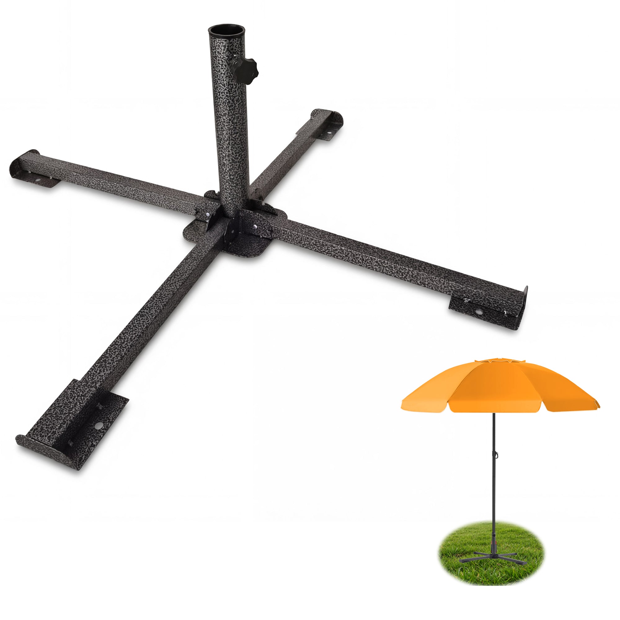 HOMEDEMO Klappbarer Stahl Sonnenschirm-KreuzgestellØ22–32mm