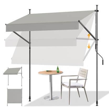 HOMEDEMO Klemmmarkise mit Einstellbare Handkurbel