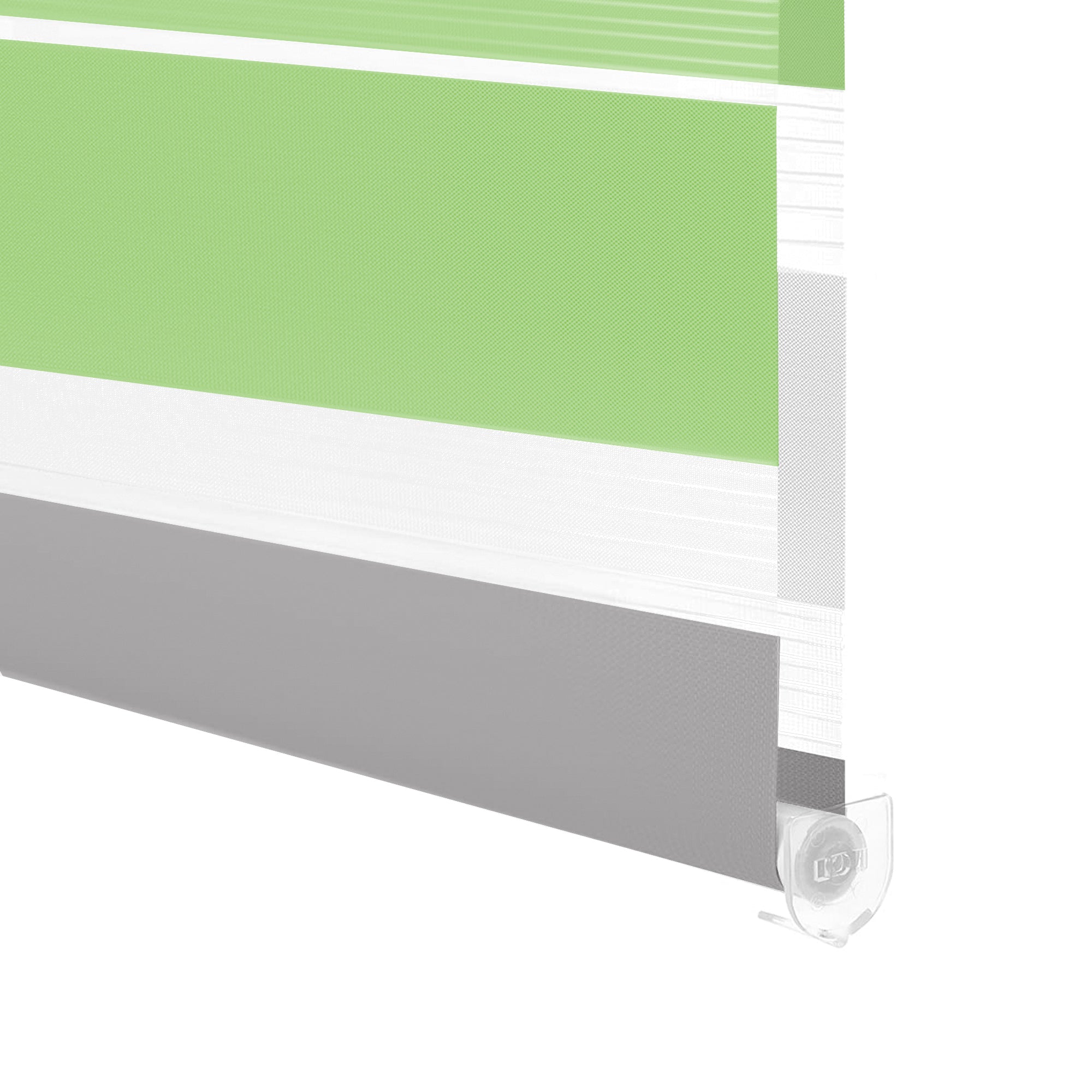 HOMEDEMO Doppelrollo Klemmfix ohne Bohren & mit Bohren, Rollos für Fenster und Tür,Leinen-grau,Weiss-grau-grün,Grün,Leinen