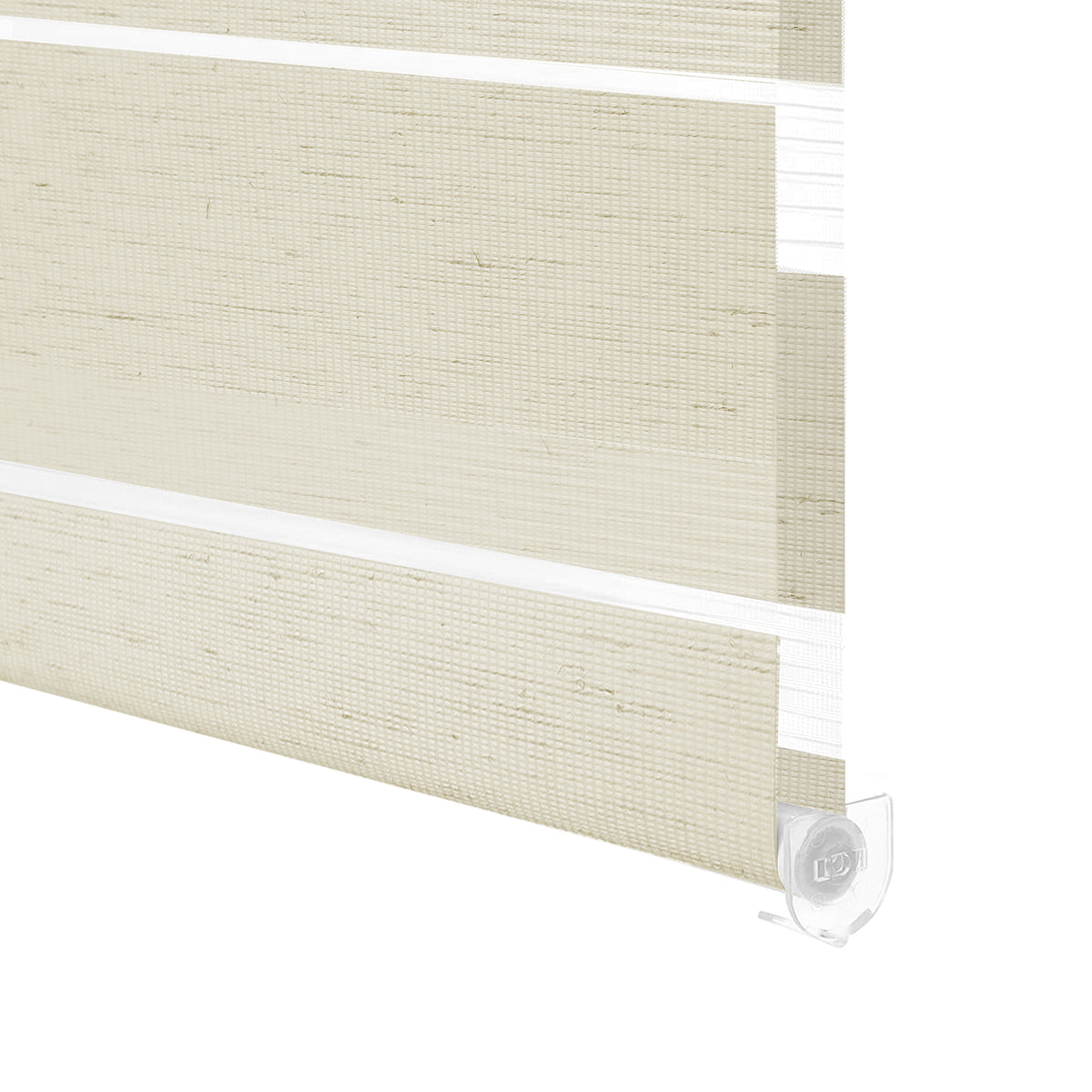 HOMEDEMO Doppelrollo Klemmfix ohne Bohren & mit Bohren, Rollos für Fenster und Tür,Leinen-grau,Weiss-grau-grün,Grün,Leinen