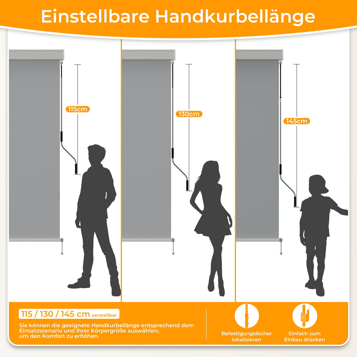 Senkrechtmarkise für den Außenbereich Schnur-Rollo