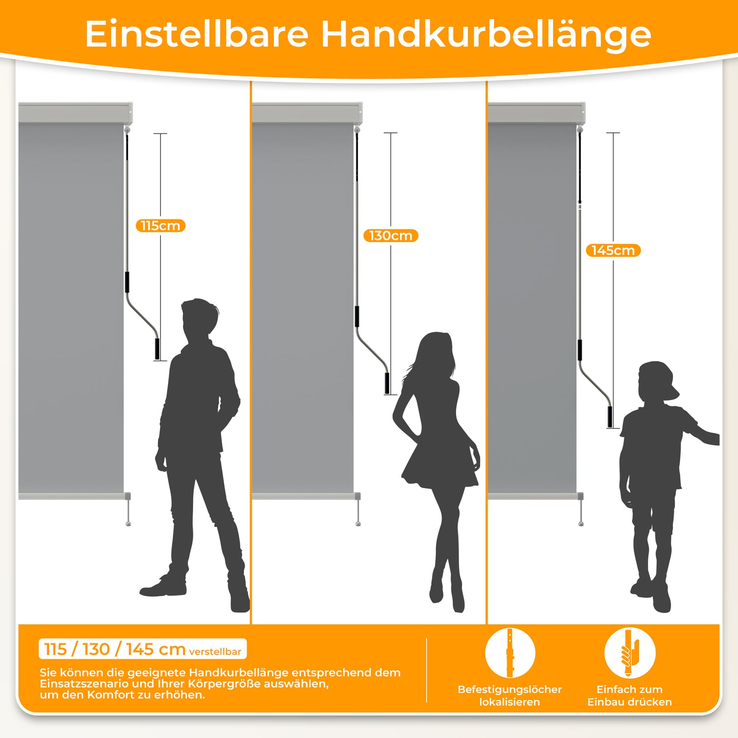 Senkrechtmarkise für den Außenbereich Schnur-Rollo
