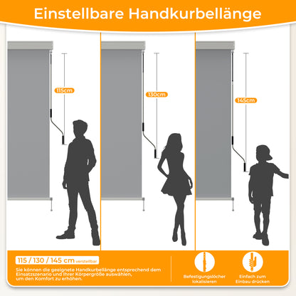 Senkrechtmarkise für den Außenbereich Schnur-Rollo