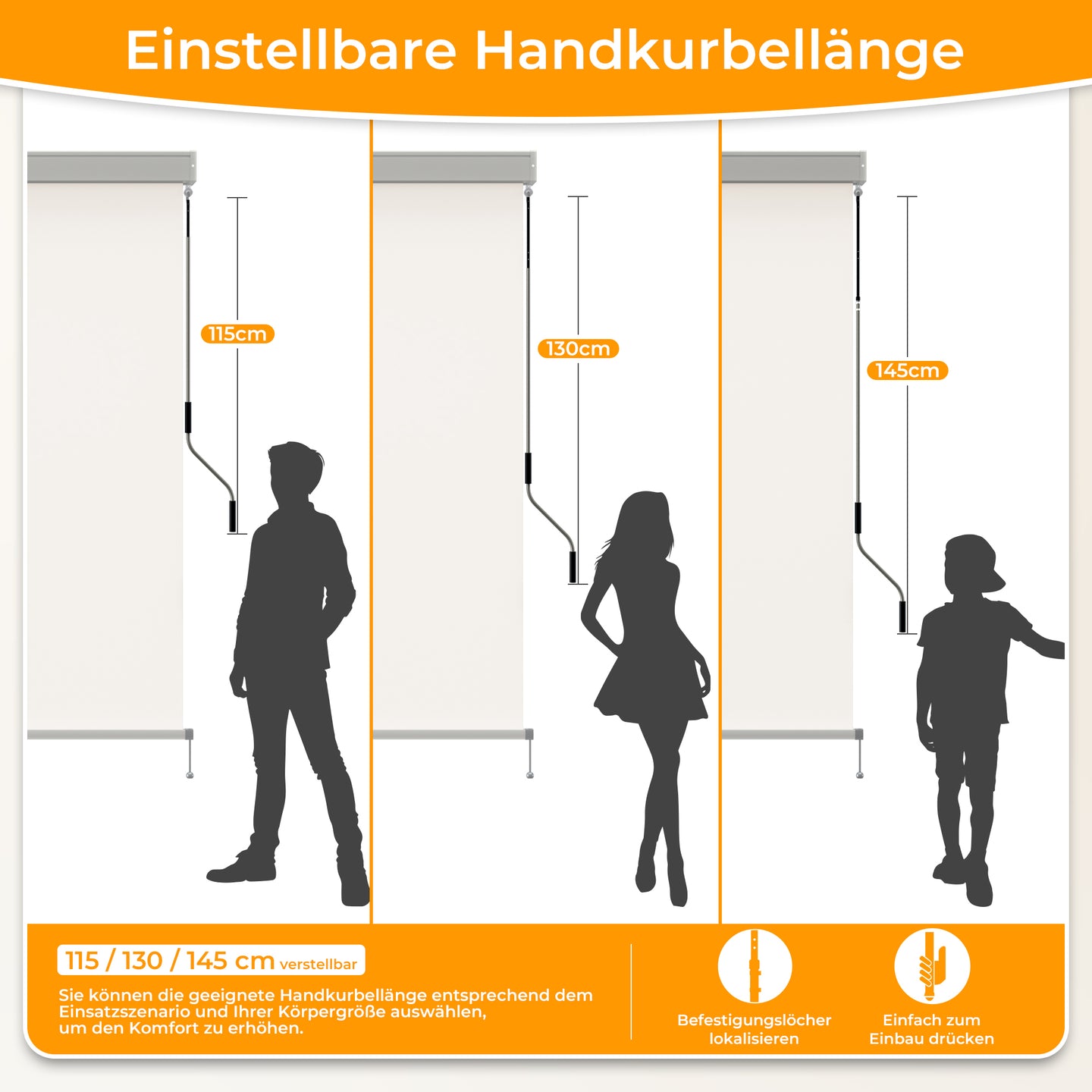 Senkrechtmarkise für den Außenbereich Schnur-Rollo
