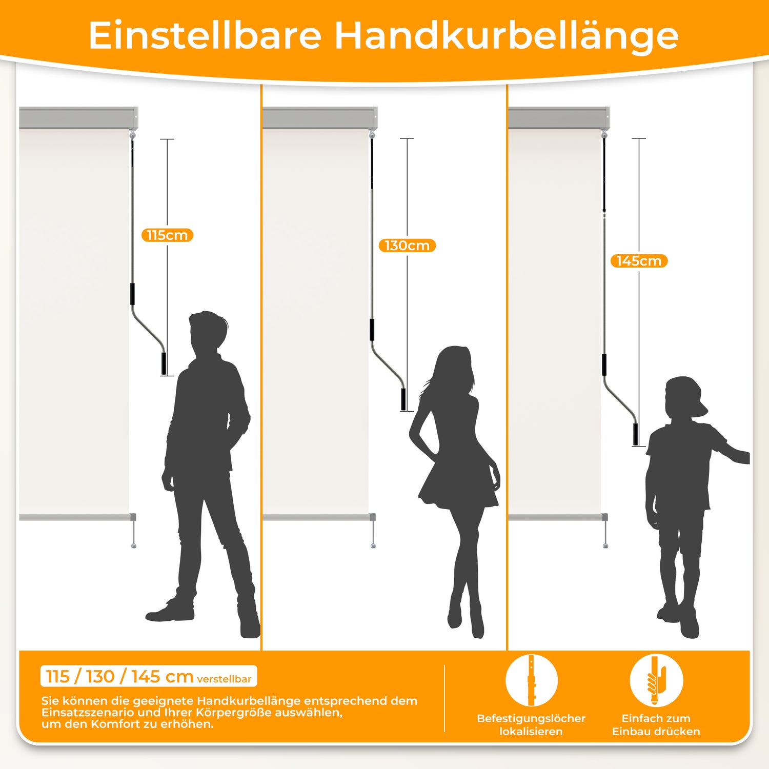 Senkrechtmarkise für den Außenbereich Schnur-Rollo