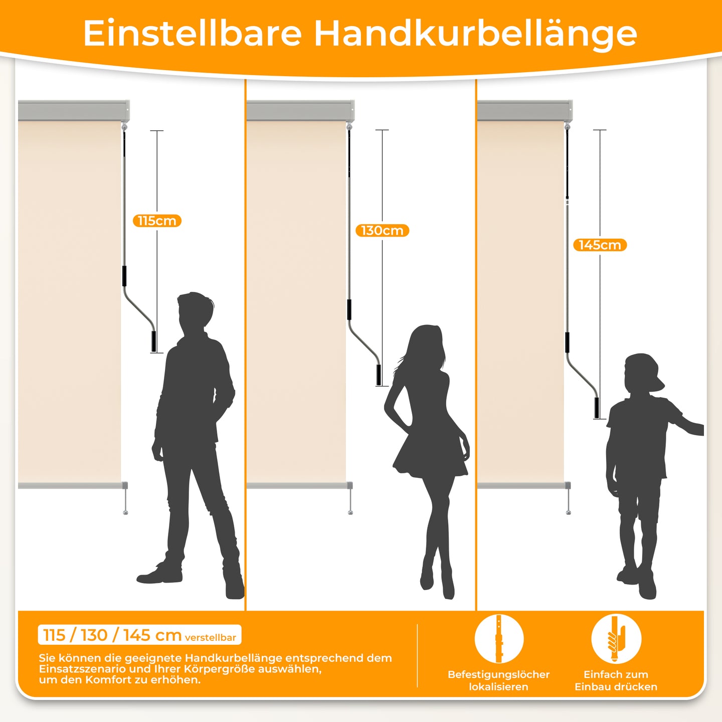 Senkrechtmarkise für den Außenbereich Schnur-Rollo