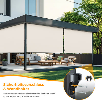 Senkrechtmarkise für den Außenbereich Schnur-Rollo