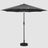 High quality and durability as seen from the front Dark Grey patio umbrella with windproof cap, you can see the umbrella surface as well as the black pole. 