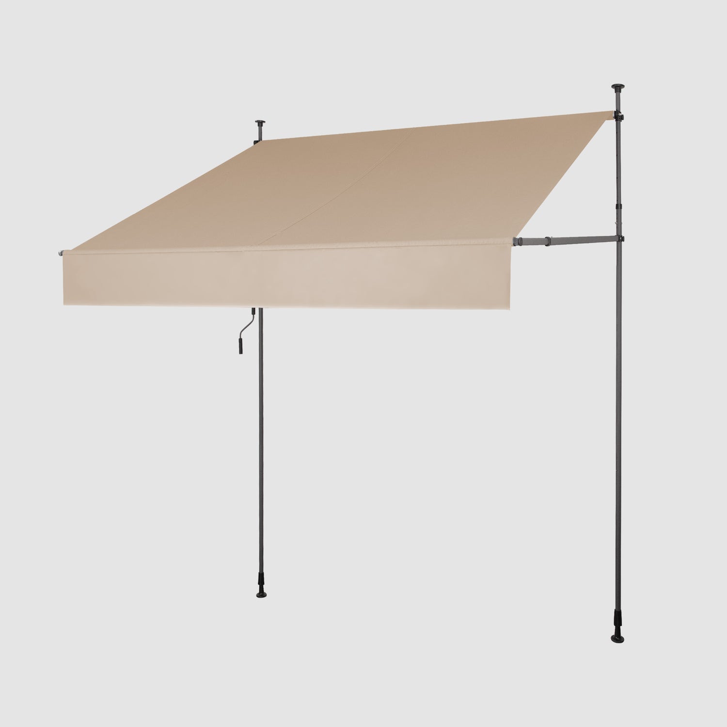 Einziehbare Klemmmarkise für Balkon mit Handkurbel manuell