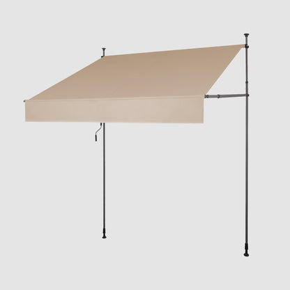 Einziehbare Klemmmarkise für Balkon mit Handkurbel manuell