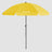 High-quality, durable Yellow beach umbrella Front view shows the entire umbrella and the black pole.